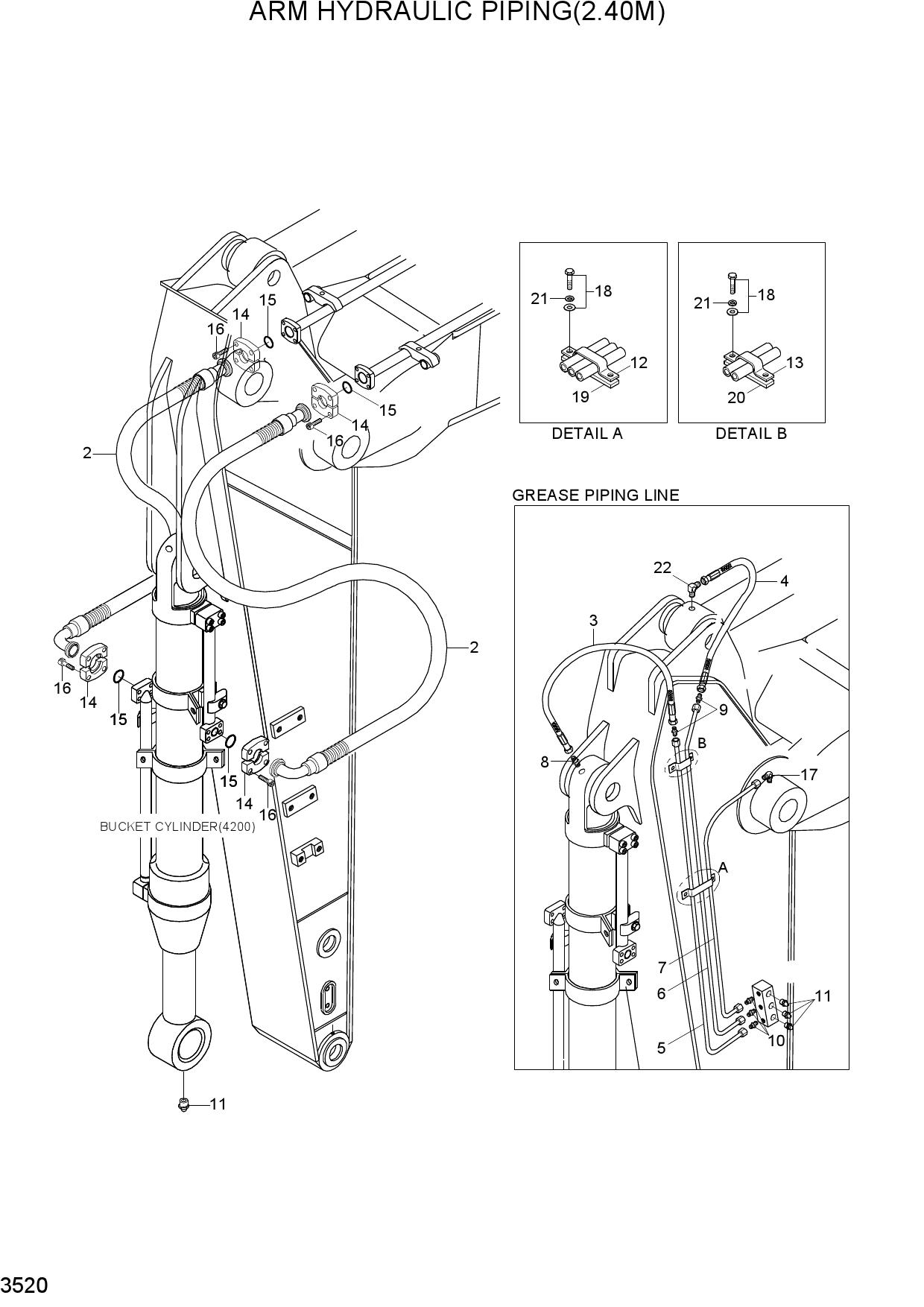 ARM HYDRAULIC PIPING(2.40M)