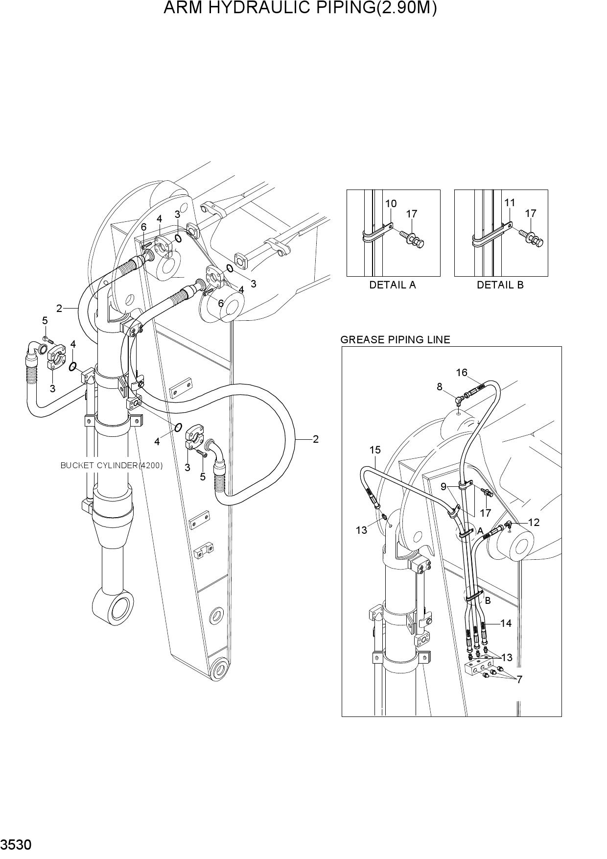 ARM HYDRAULIC PIPING(2.90M)