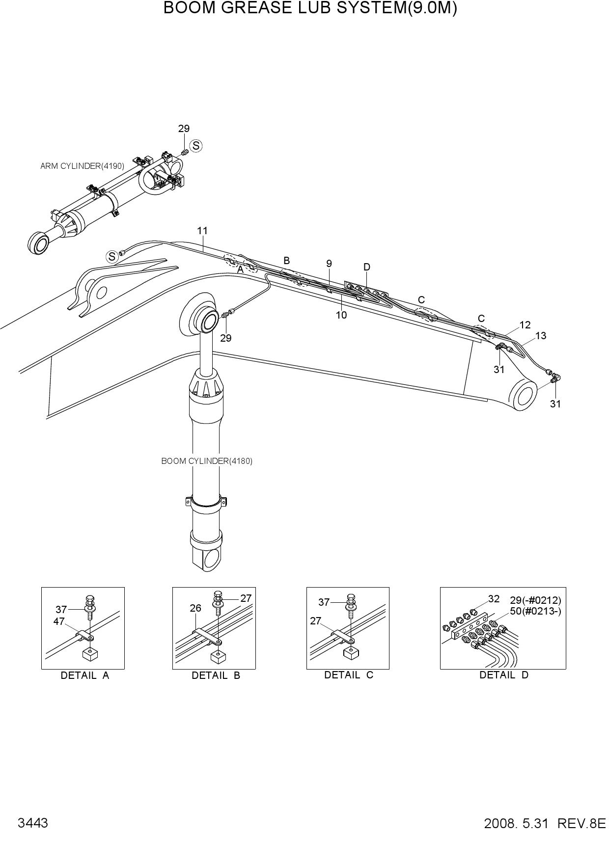 BOOM GREASE LUB SYSTEM(9.0M)