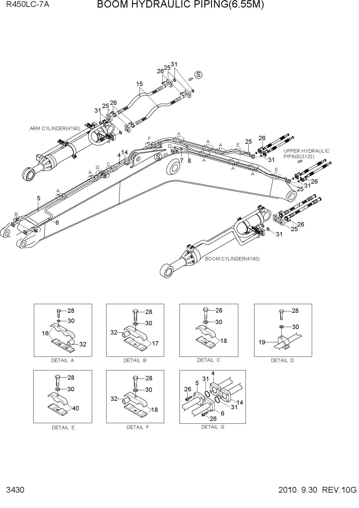 BOOM HYDRAULIC PIPING(6.55M)