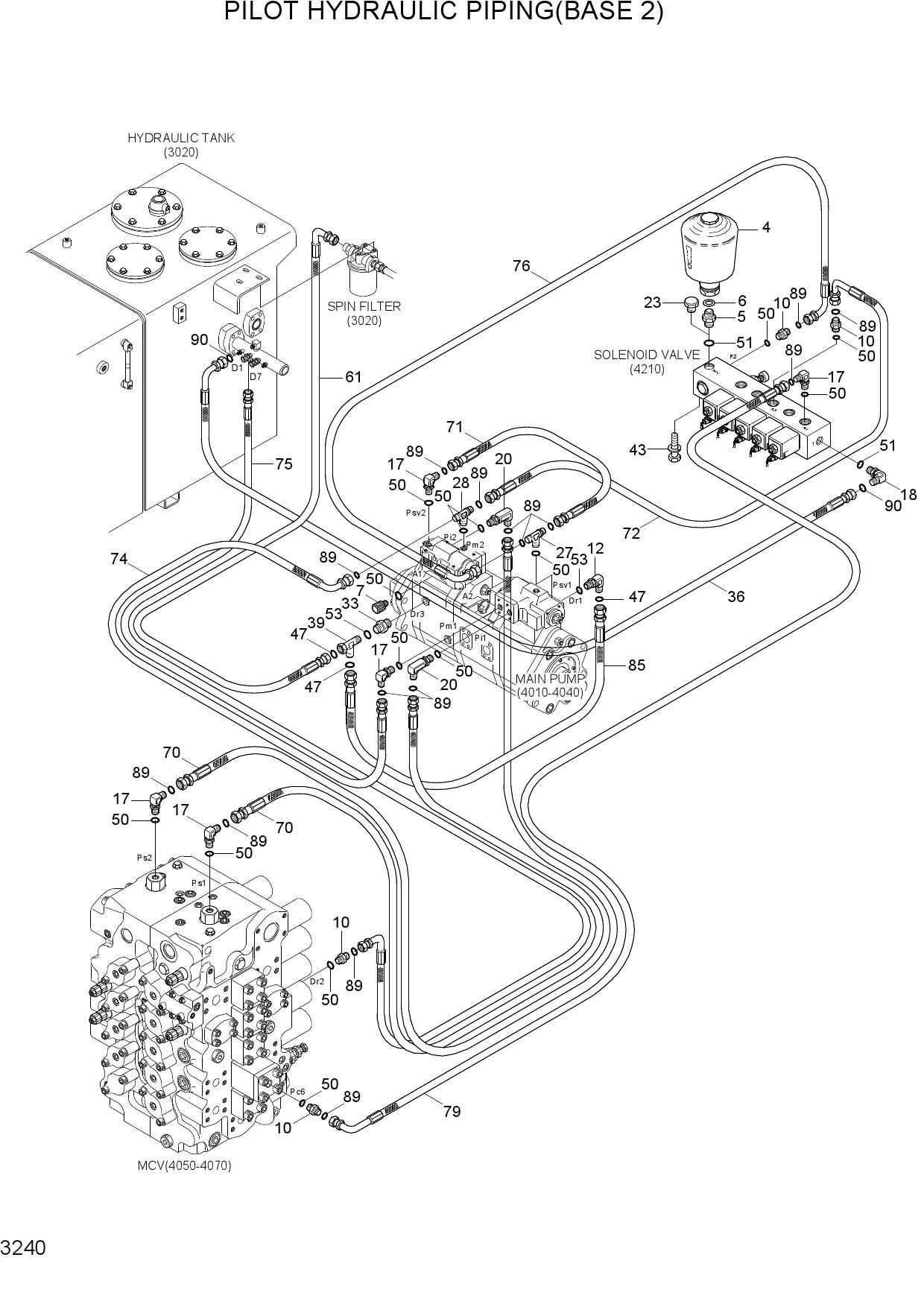 PILOT HYDRAULIC PIPING(BASE 2)