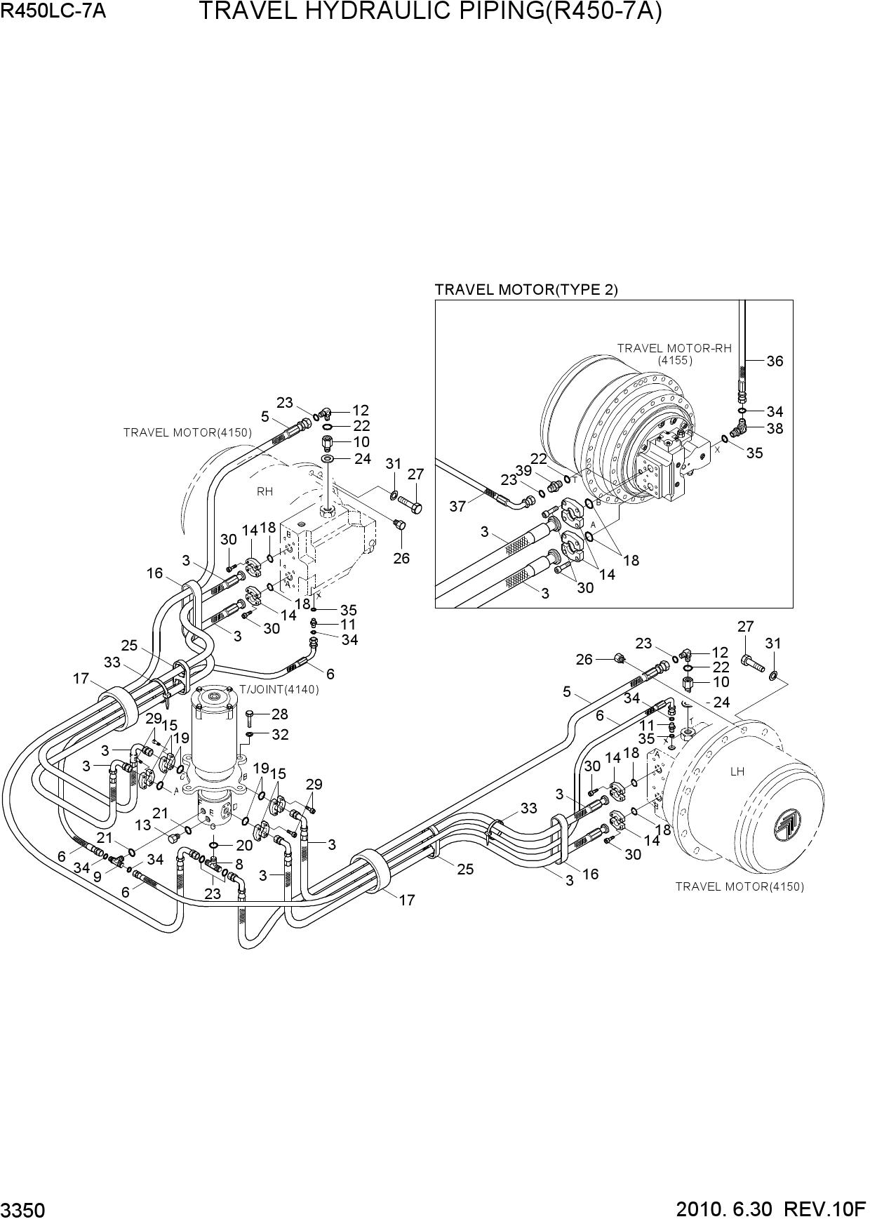TRAVEL HYDRAULIC PIPING(R450-7A)