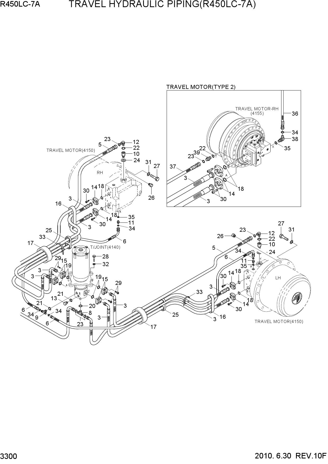 TRAVEL HYDRAULIC PIPING(R450LC-7A)