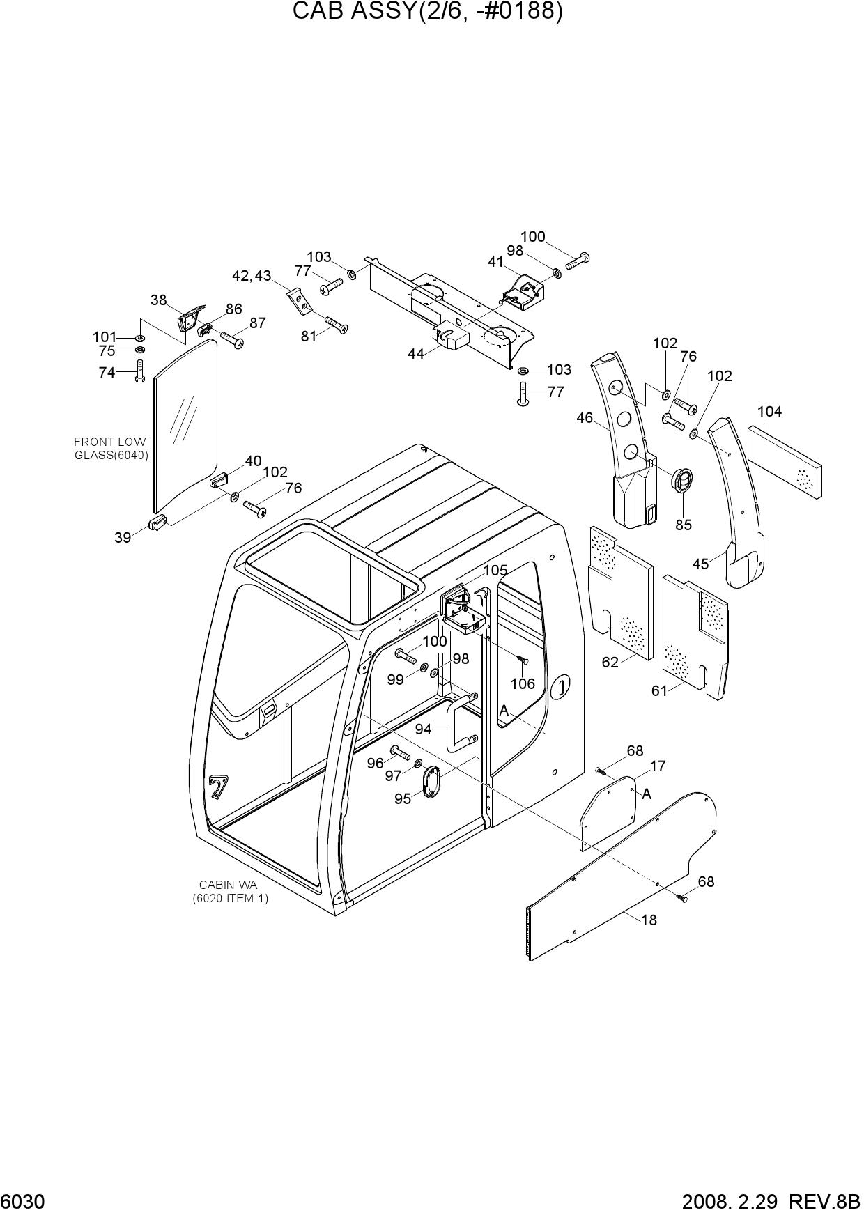 CAB ASSY(2/6, -#0188)