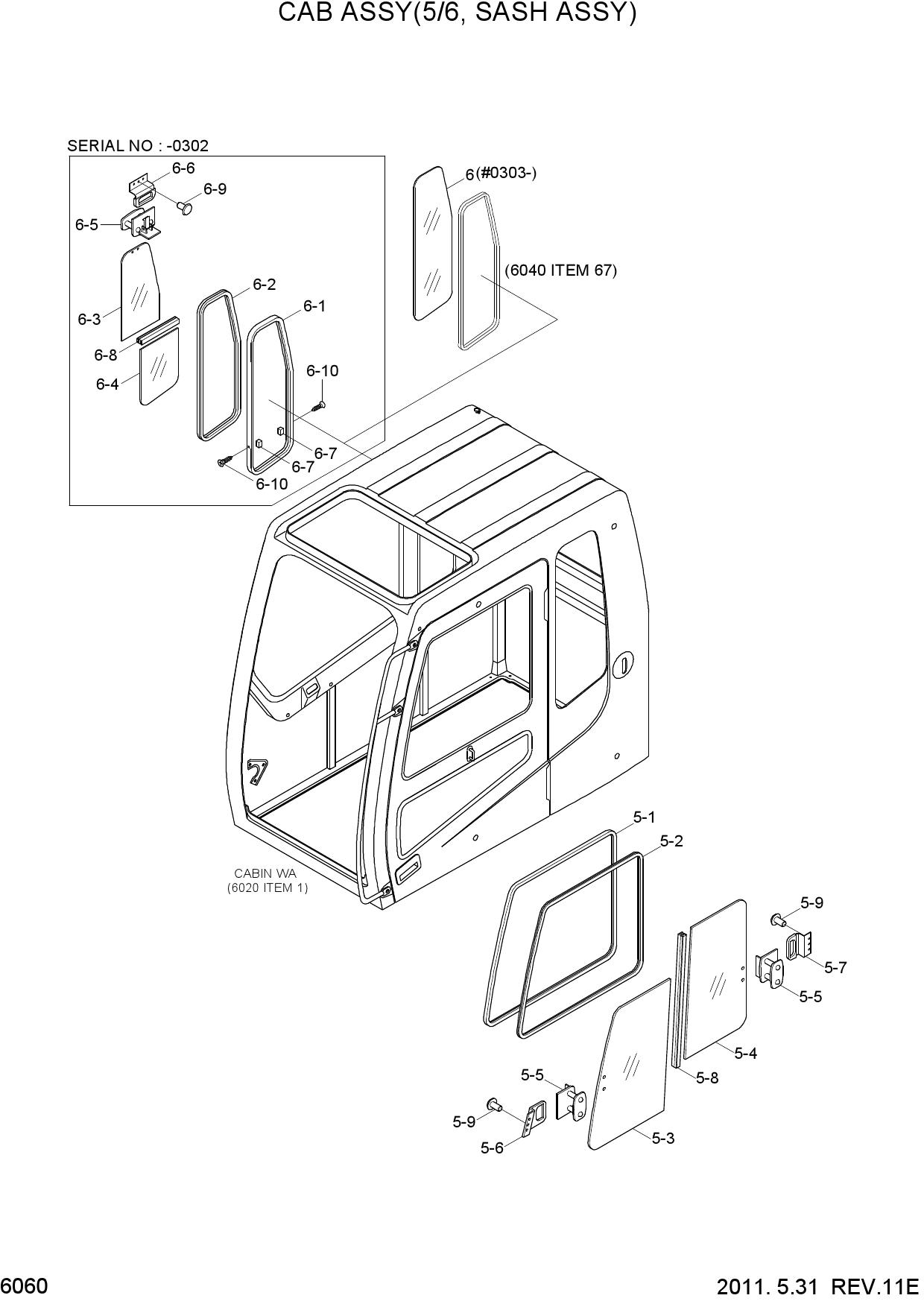 CAB ASSY(5/6, SASH ASSY)