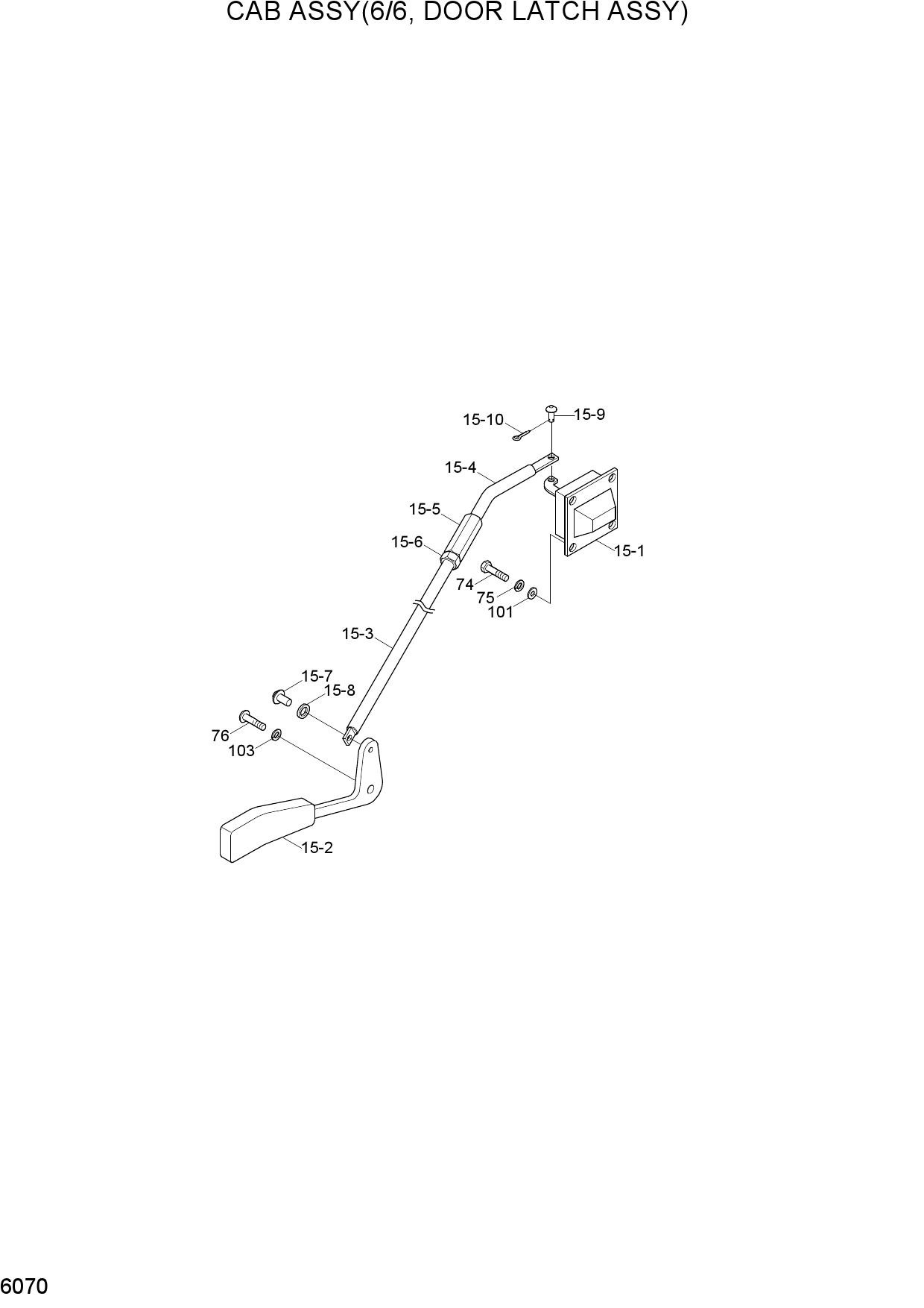 CAB ASSY(6/6, DOOR LATCH ASSY)