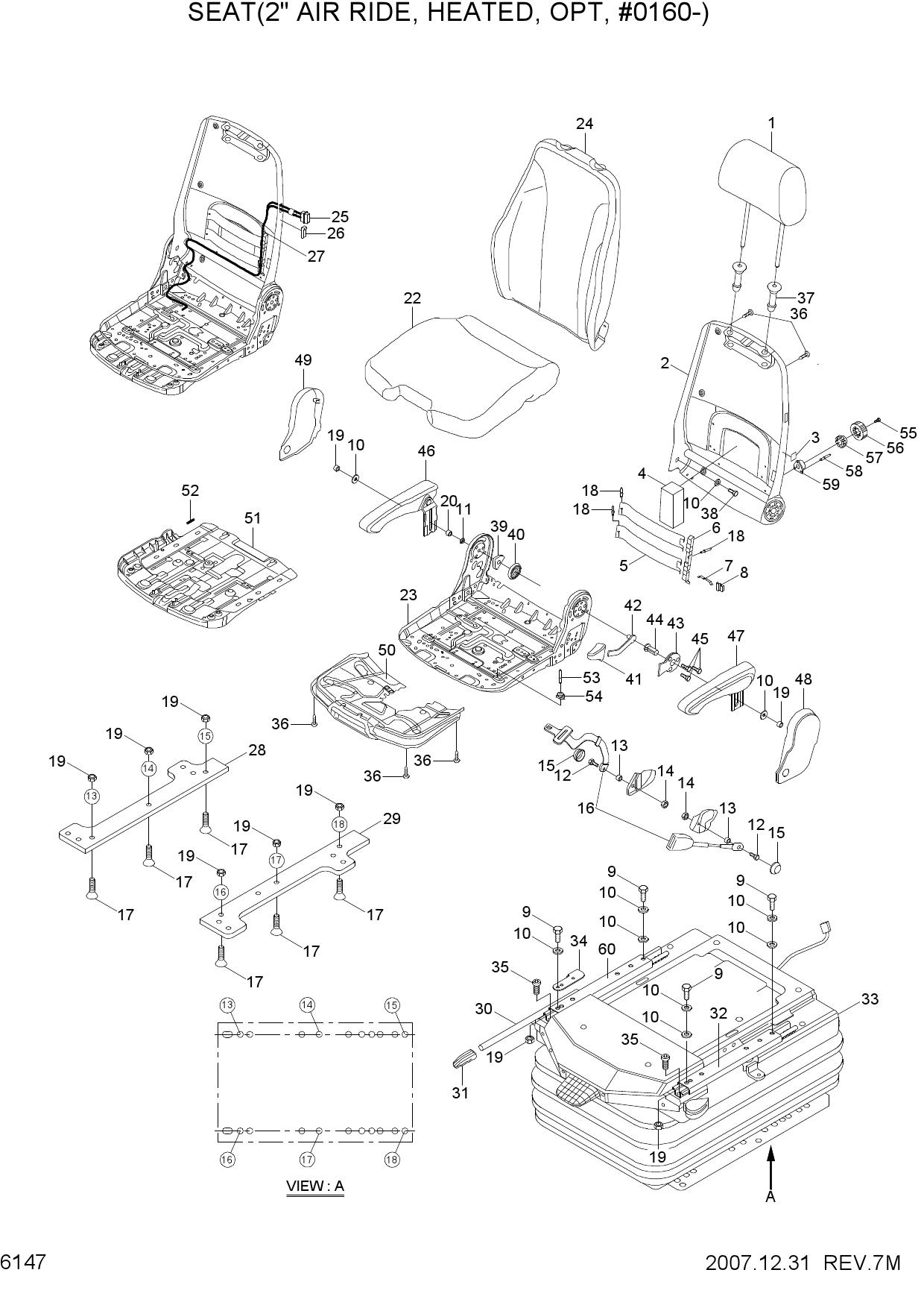 SEAT(2"AIR RIDE, HEATED, OPT, #0160-)