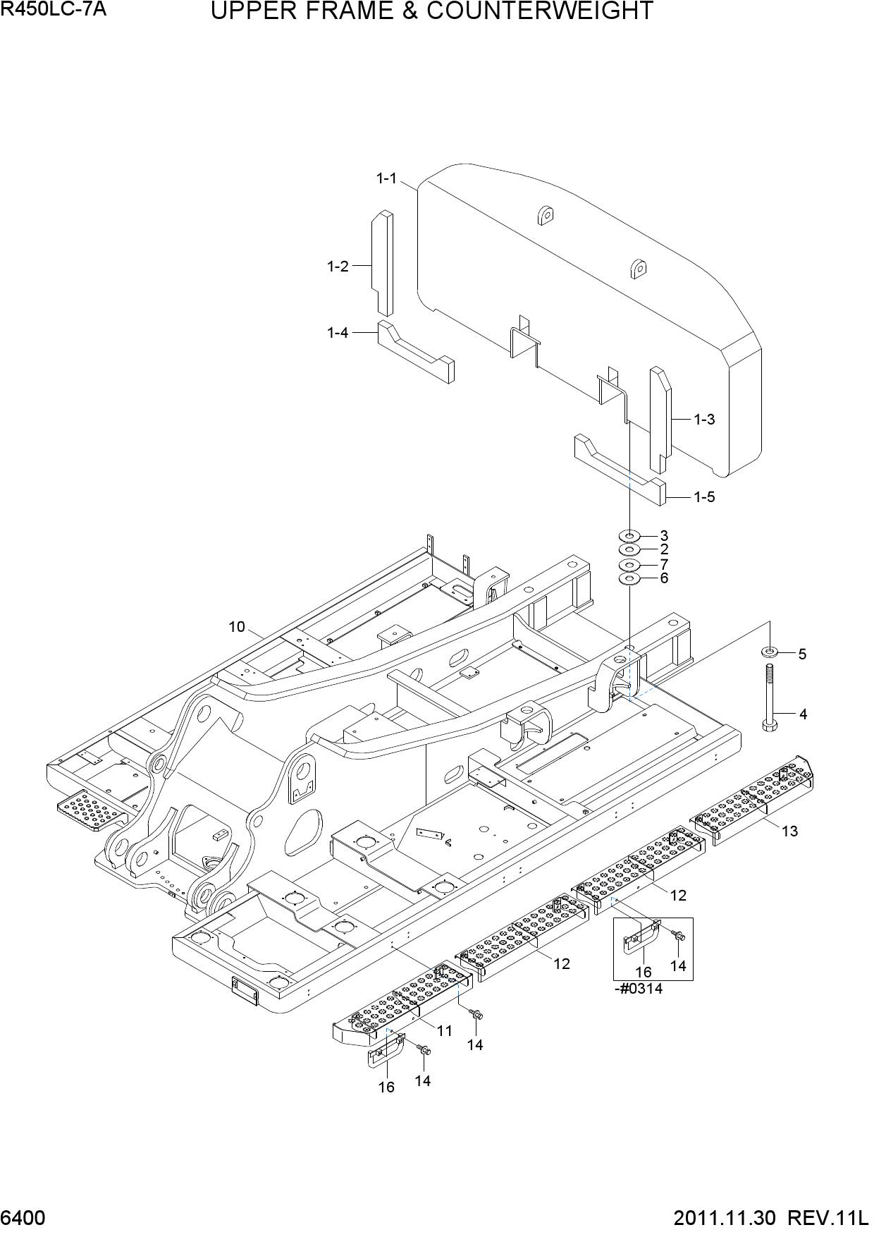 UPPER FRAME & COUNTERWEIGHT