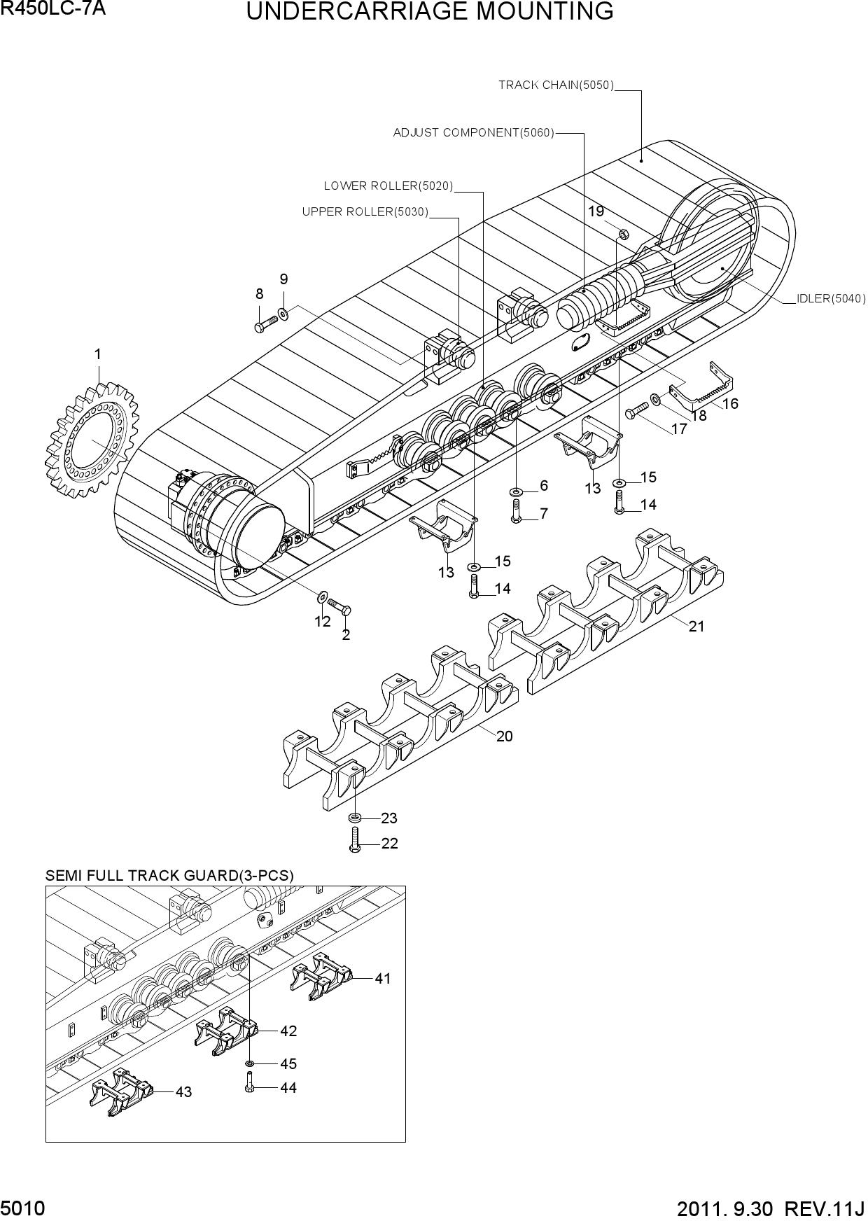 UNDERCARRIAGE MOUNTING(R450LC-7A)