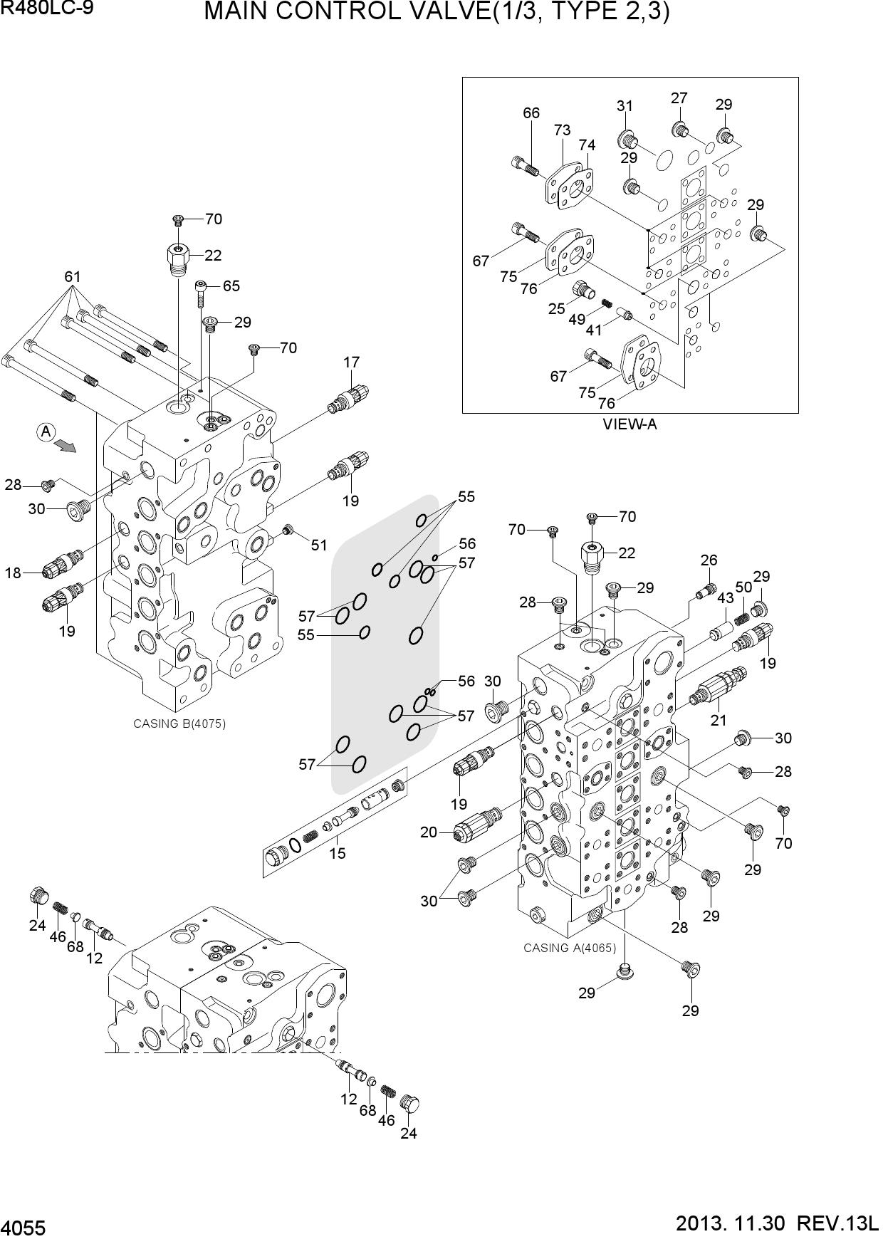 MAIN CONTROL VALVE(1/3, TYPE 2,3)