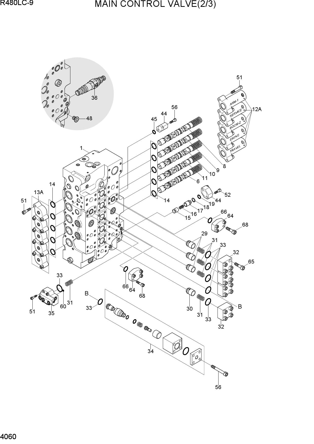 MAIN CONTROL VALVE(2/3, TYPE 1)
