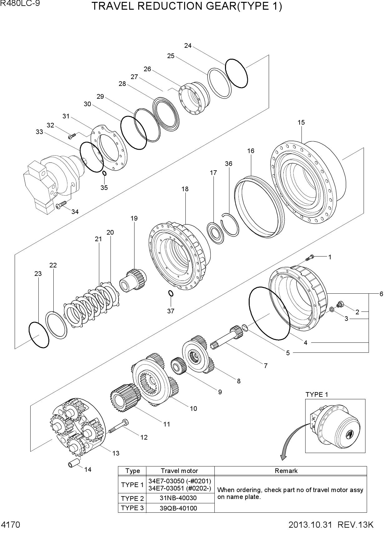 TRAVEL REDUCTION GEAR(TYPE 1)