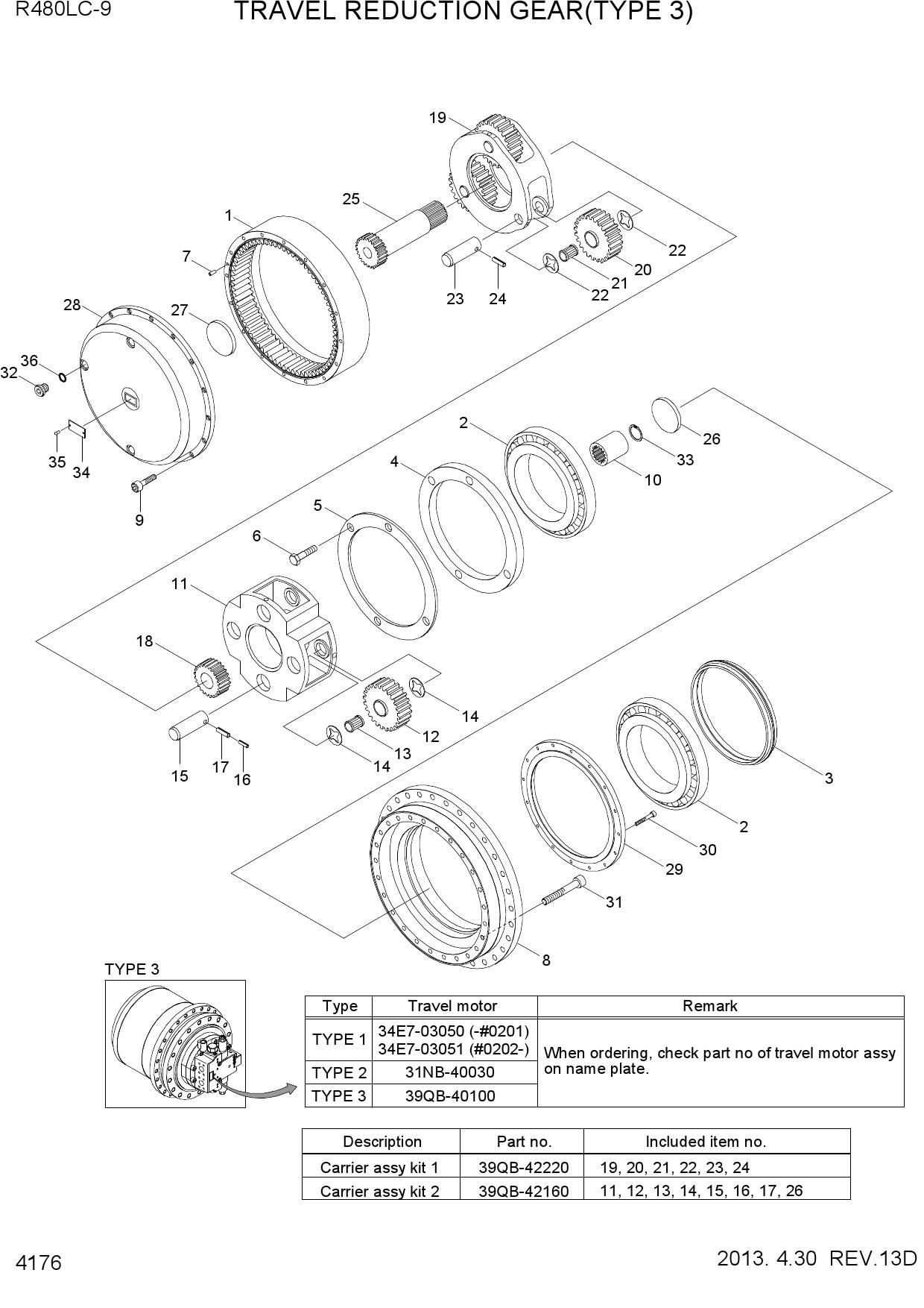 TRAVEL REDUCTION GEAR(TYPE 3)