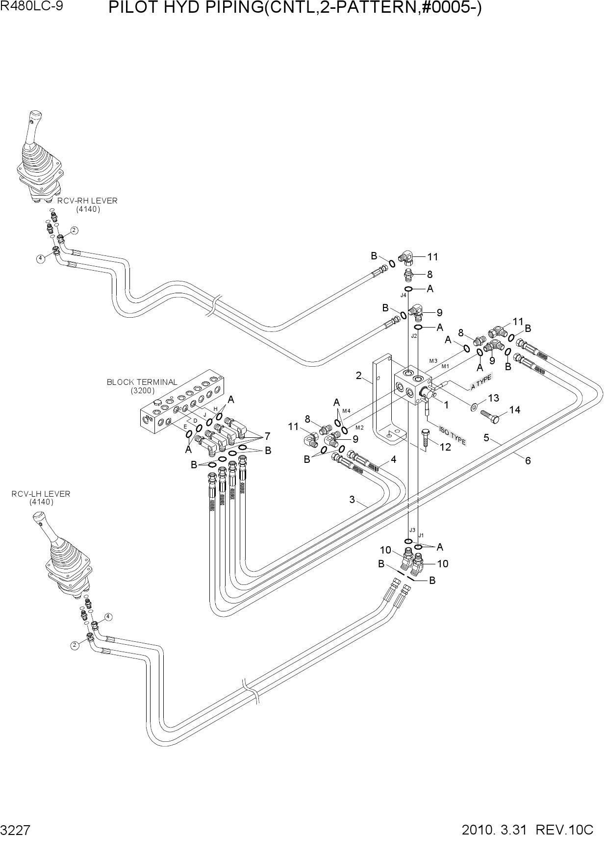 PILOT HYD PIPING(CNTL,2-PATTERN,#0005-)