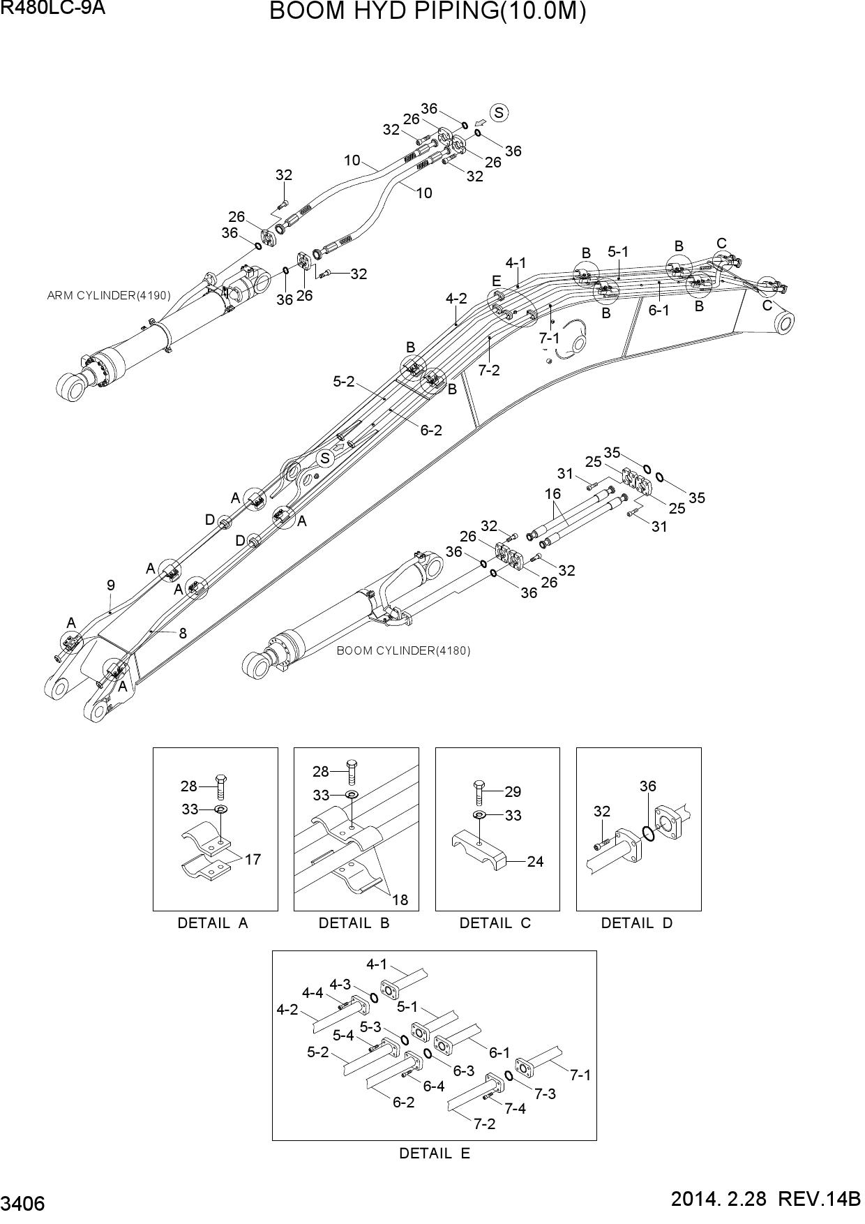 BOOM HYD PIPING(10.0M)