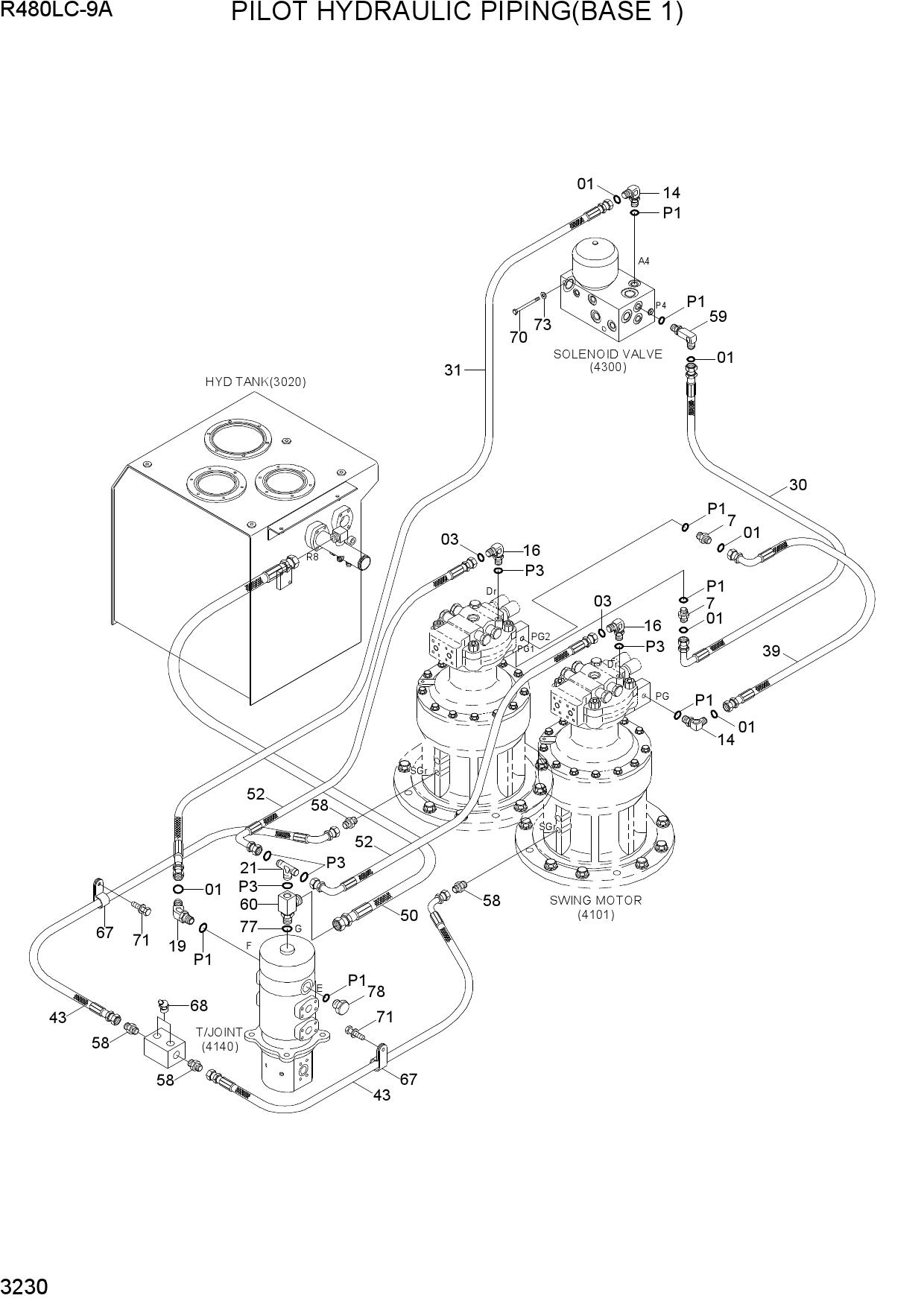 PILOT HYDRAULIC PIPING(BASE 1)