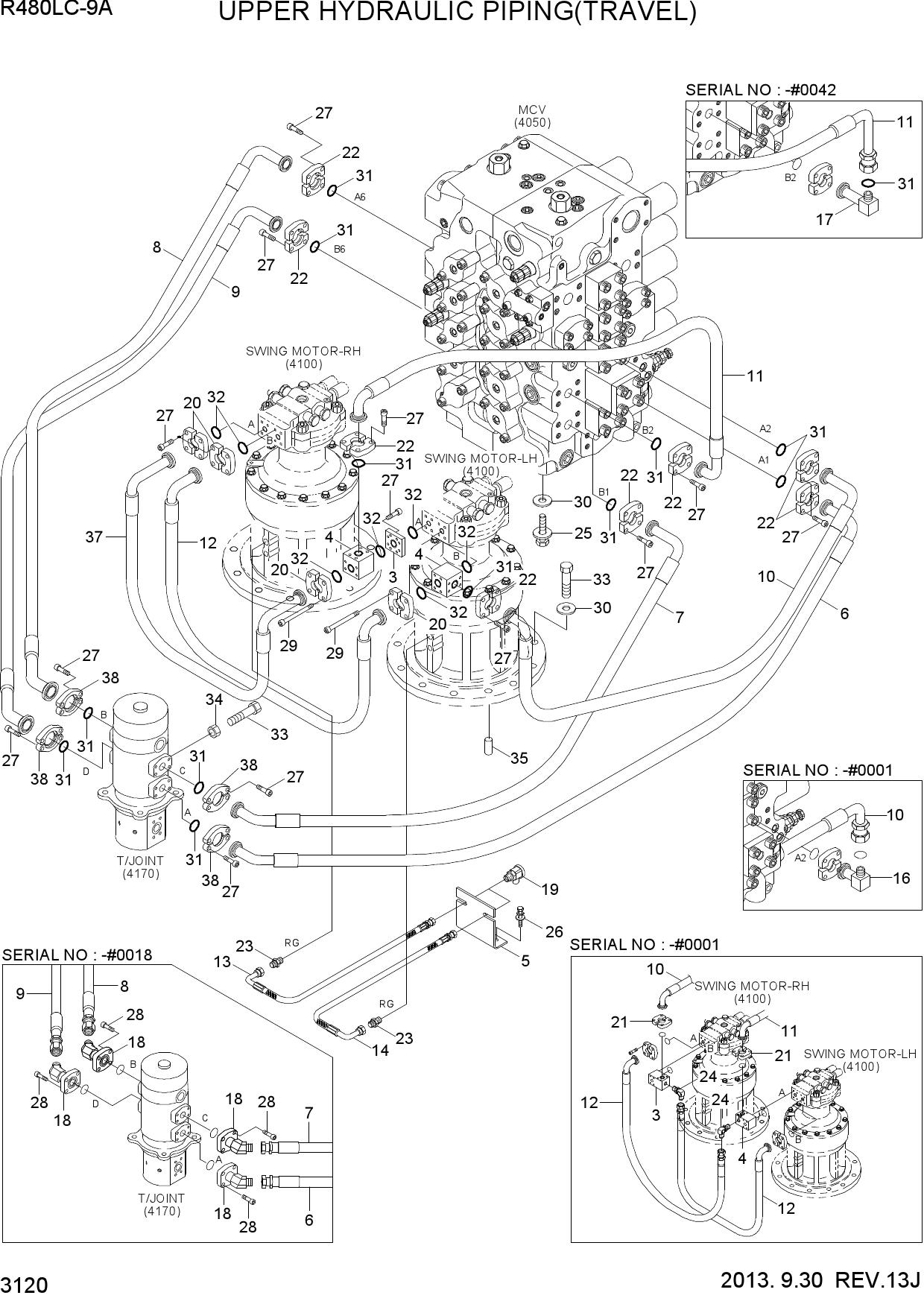UPPER HYDRAULIC PIPING(TRAVEL)