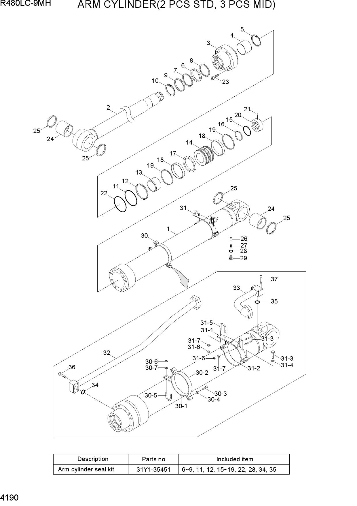 ARM CYLINDER(2 PCS STD, 3 PCS MID)
