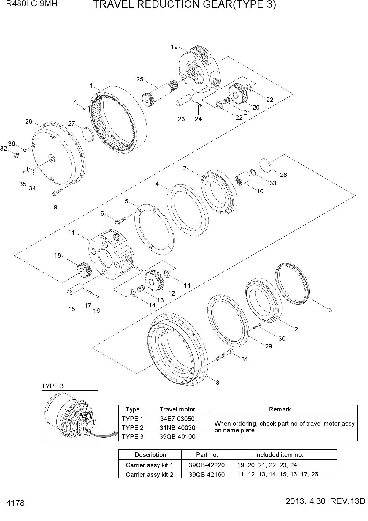 TRAVEL REDUCTION GEAR(TYPE 3)