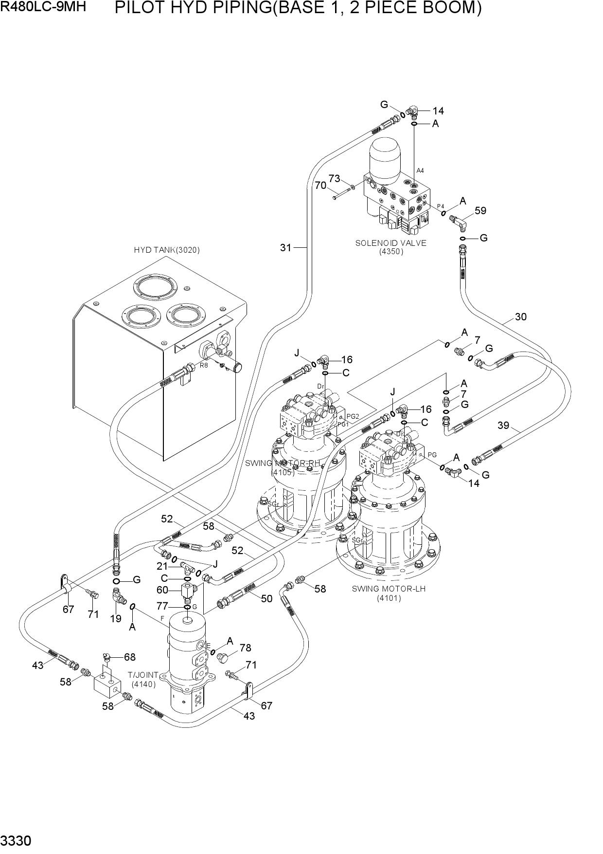 PILOT HYD PIPING(BASE 1, 2 PIECE BOOM)