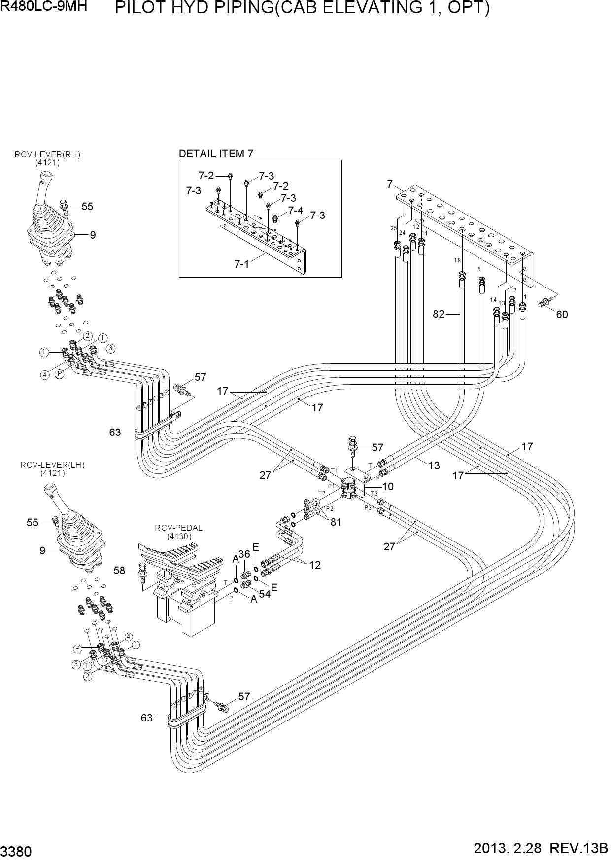 PILOT HYD PIPING(CAB ELEVATING 1, OPT)