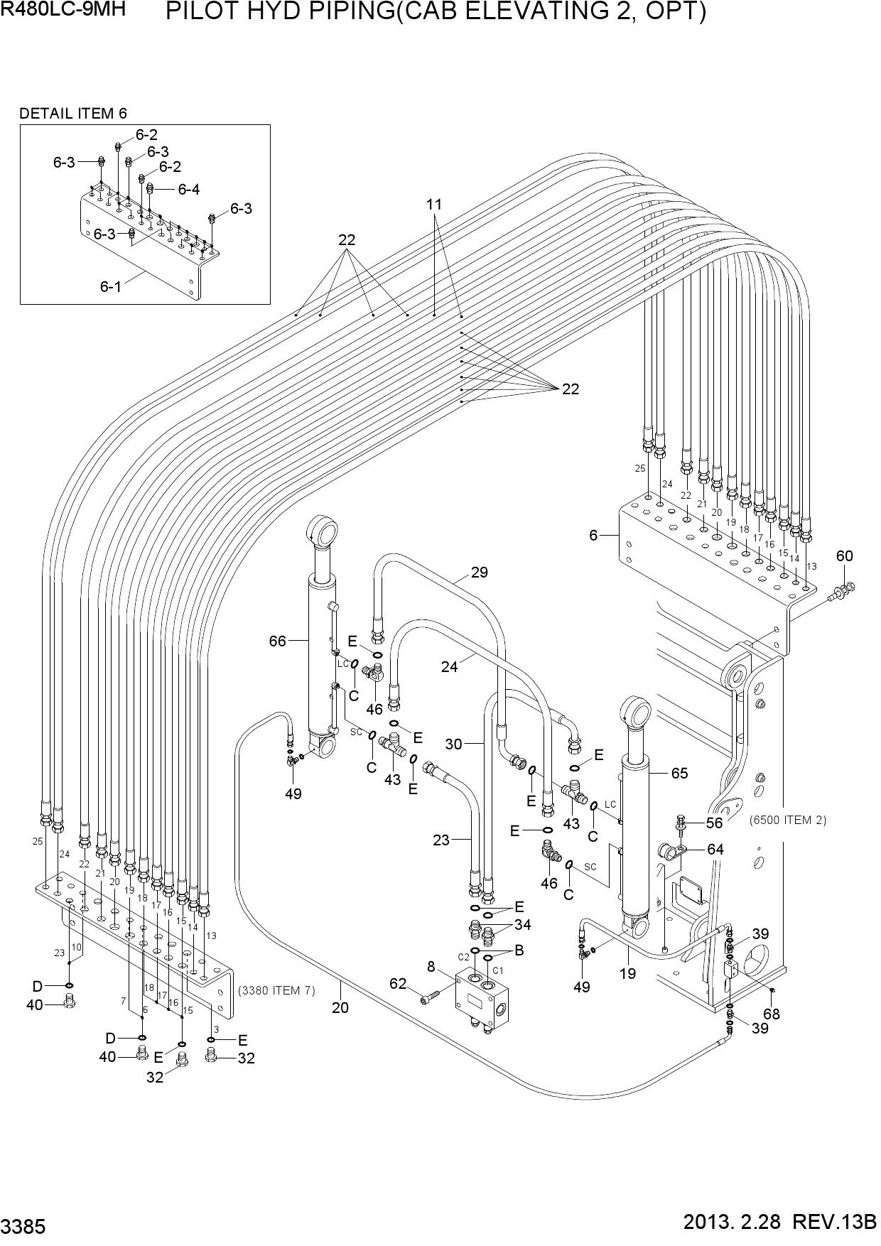 PILOT HYD PIPING(CAB ELEVATING 2, OPT)