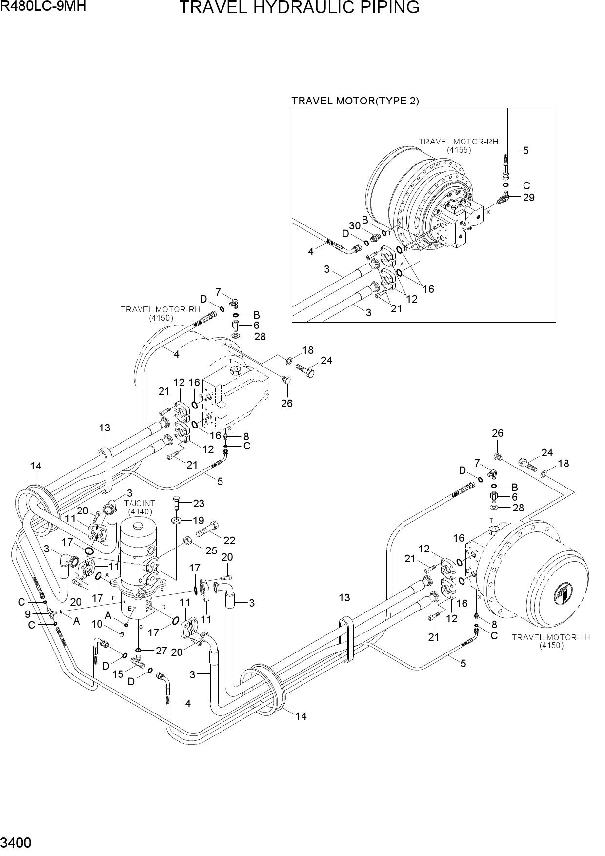 TRAVEL HYD PIPING