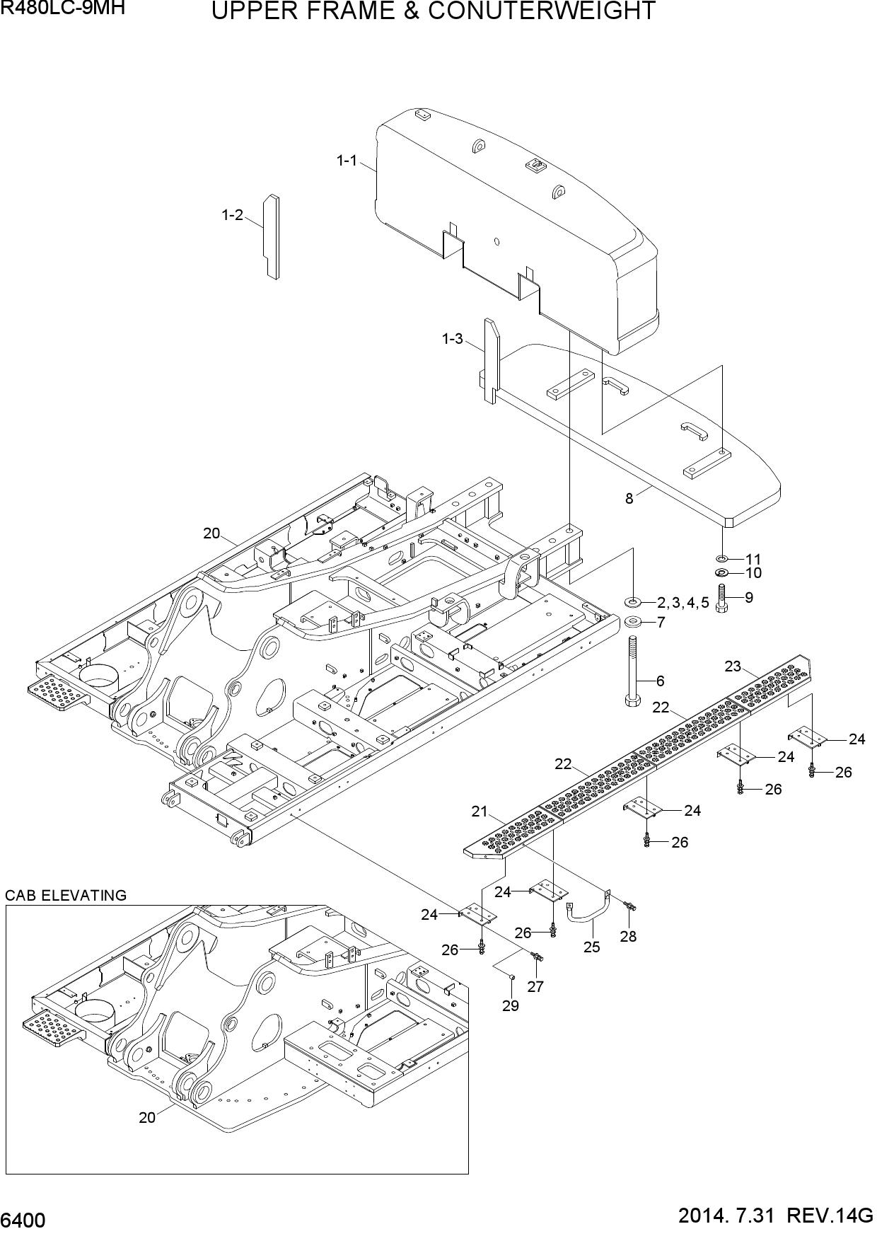 UPPER FRAME & COUNTERWEIGHT