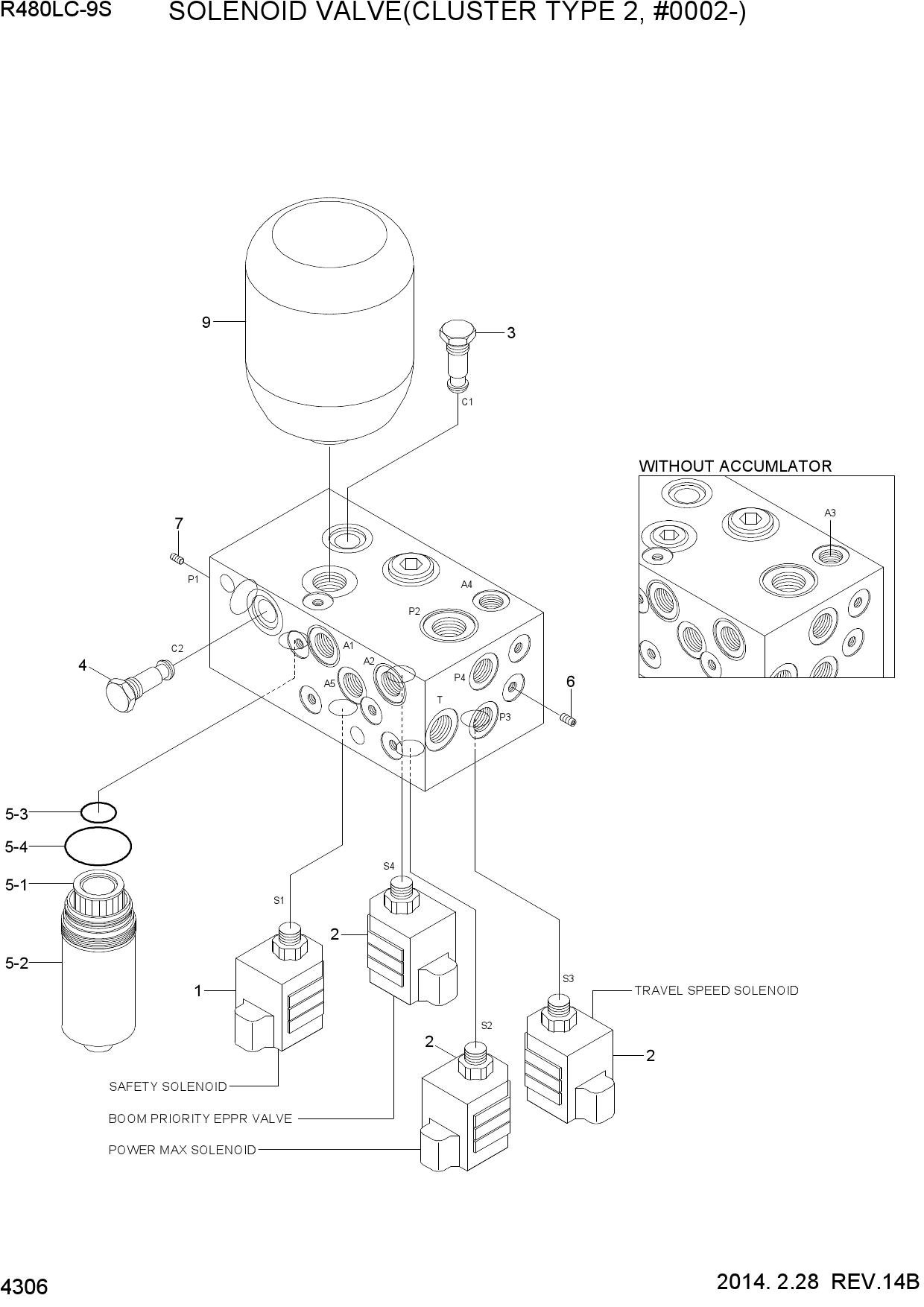 SOLENOID VALVE(CLUSTER TYPE 2, #0002-)
