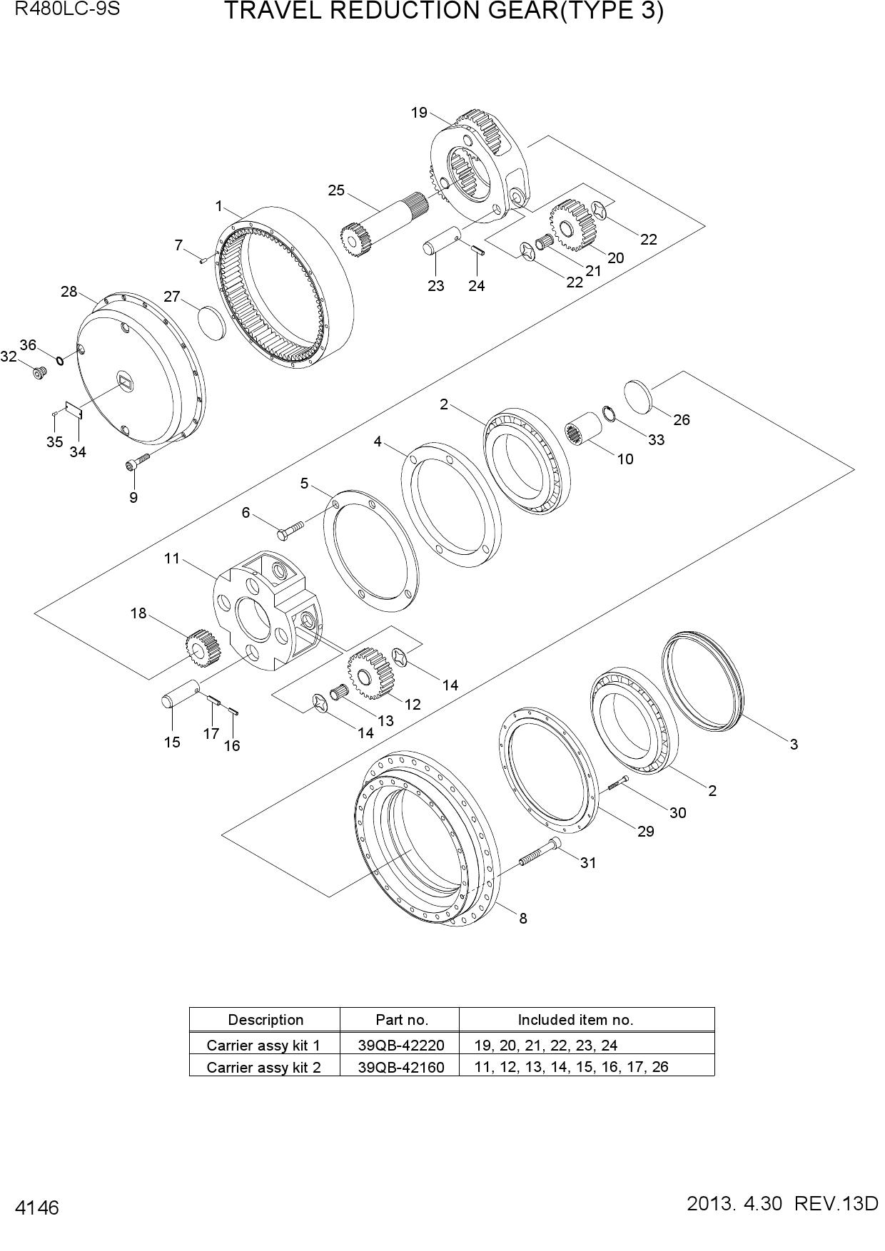 TRAVEL REDUCTION GEAR(TYPE 3)