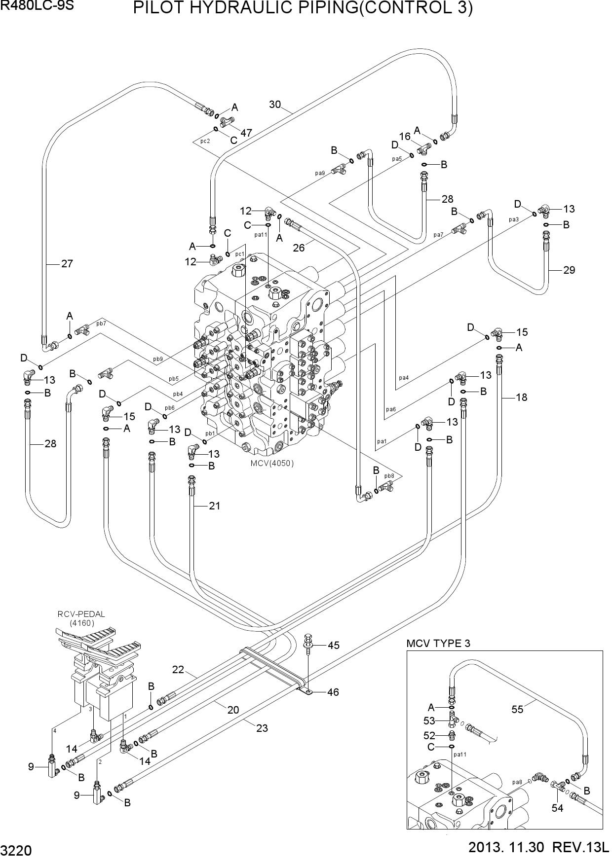 PILOT HYDRAULIC PIPING(CONTROL 3)