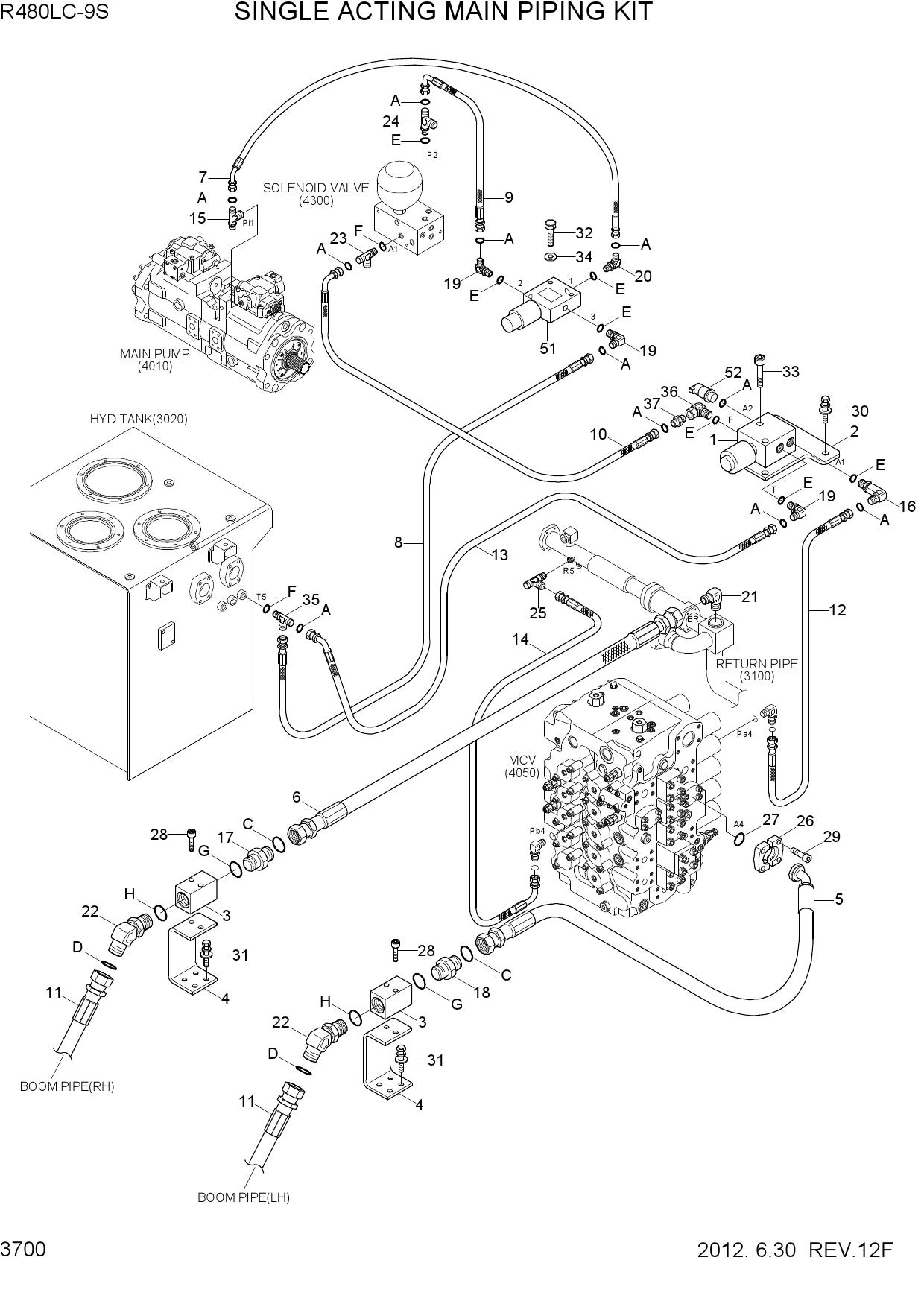 SINGLE ACTING MAIN PIPING KIT