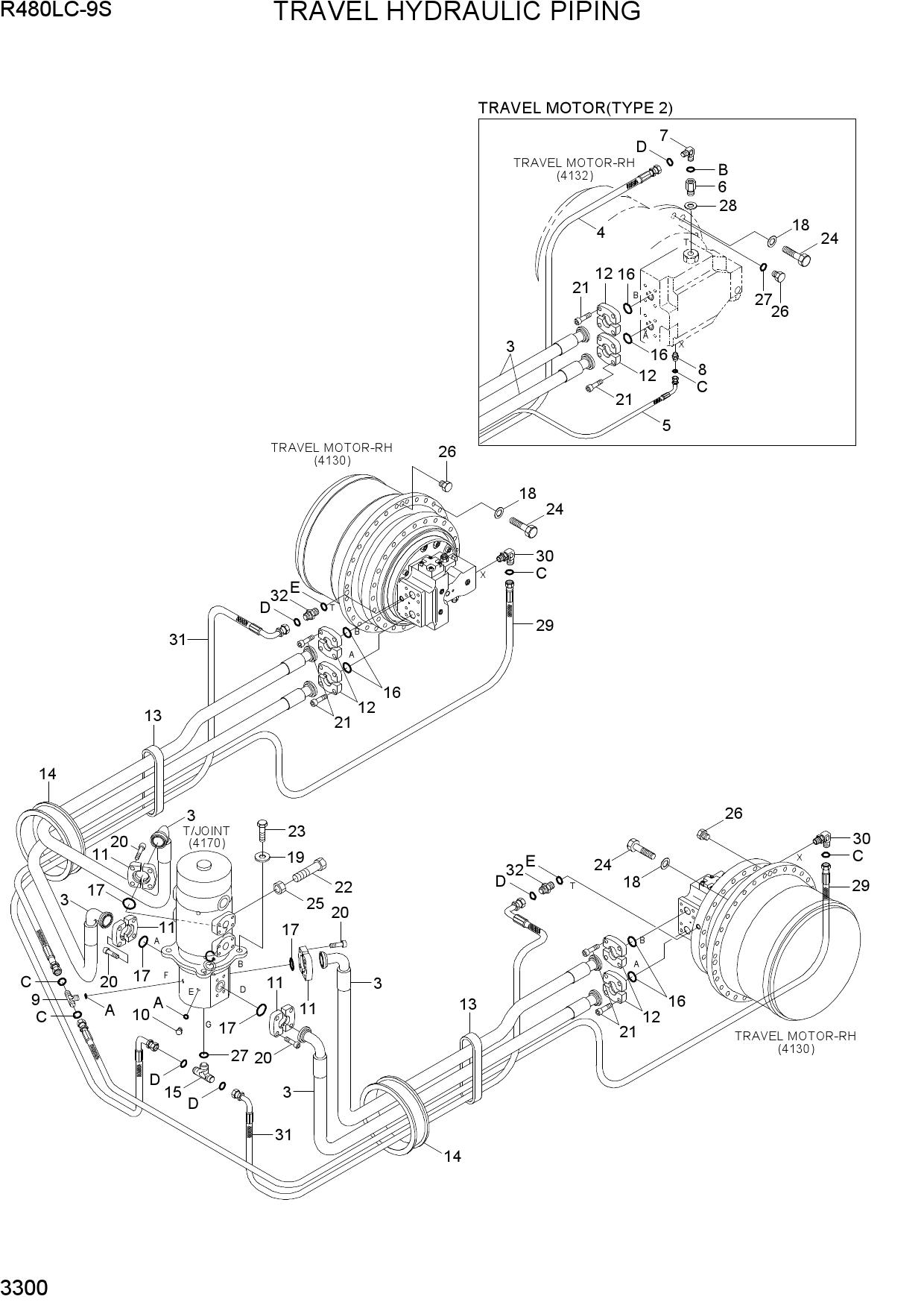 TRAVEL HYDRAULIC PIPING