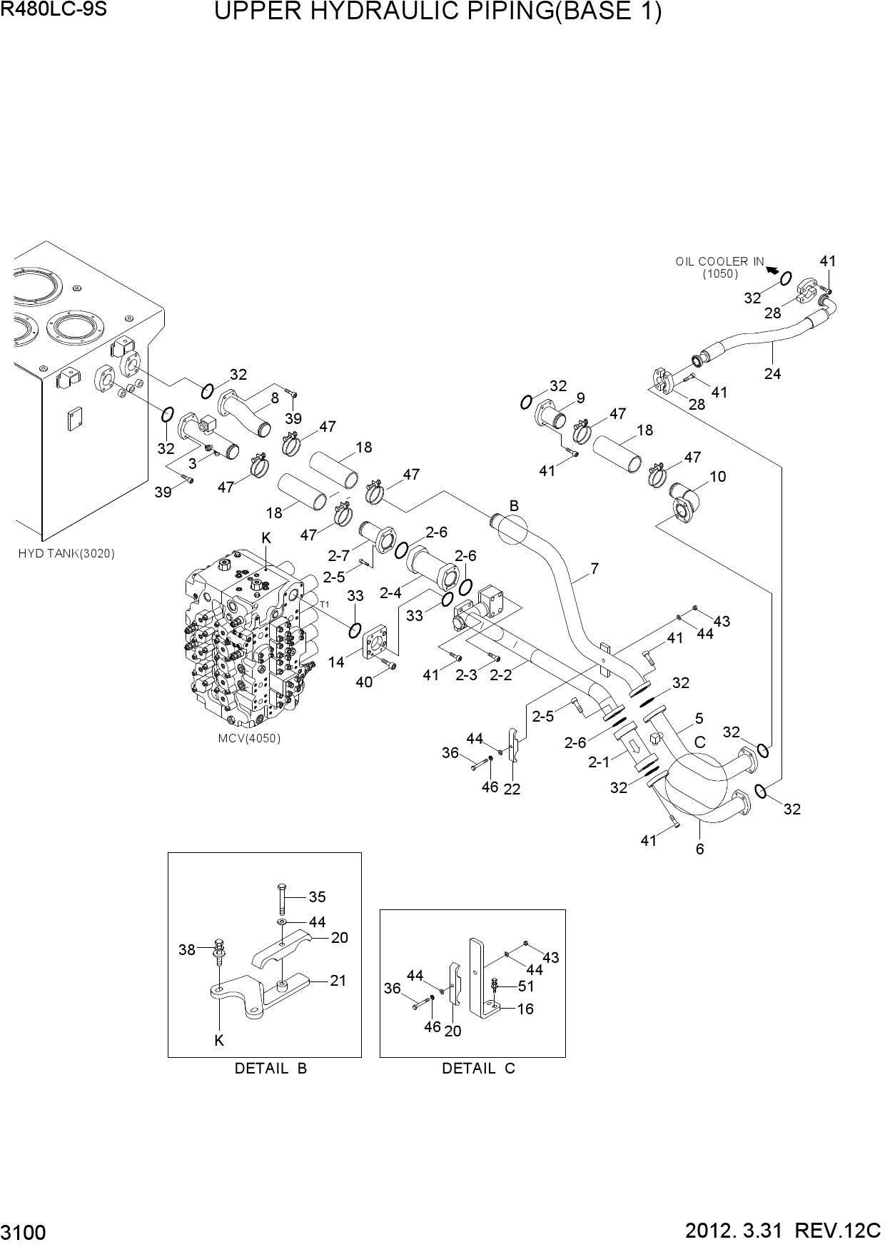 UPPER HYDRAULIC PIPING(BASE 1)
