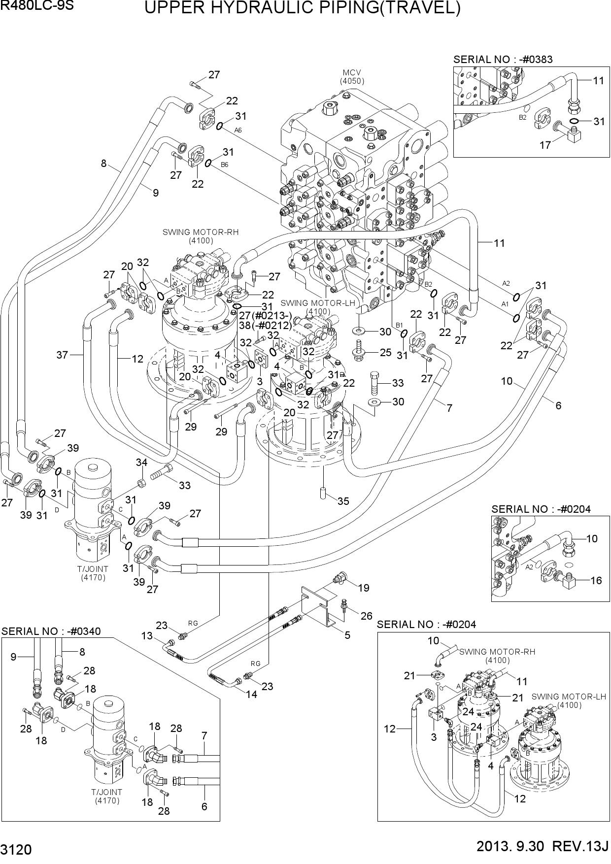 UPPER HYDRAULIC PIPING(TRAVEL)