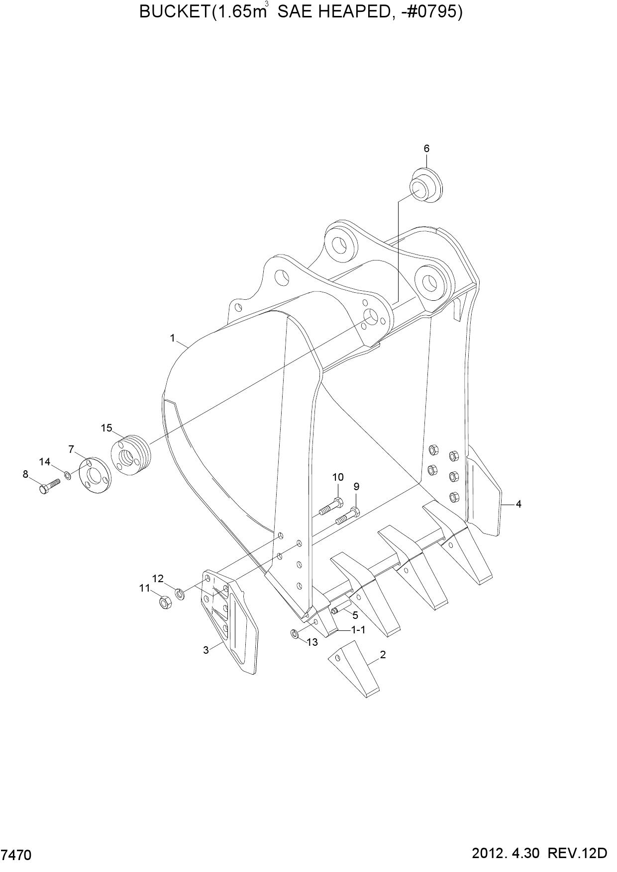 BUCKET(1.65M3 SAE HEAPED, #-0795)