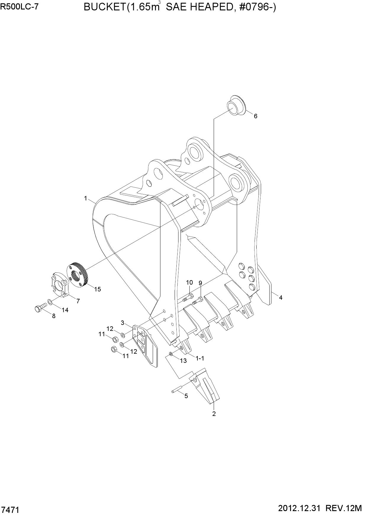 BUCKET(1.65M3 SAE HEAPED, #0796-)