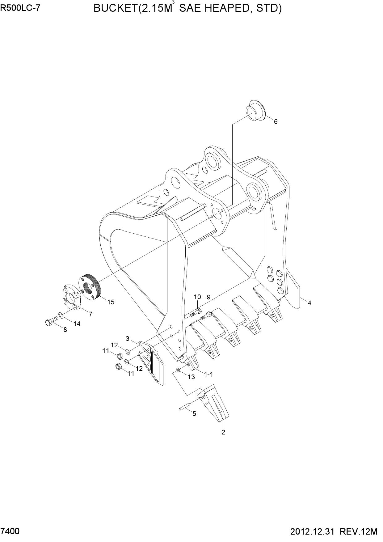 BUCKET(2.15M3 SAE HEAPED, STD)