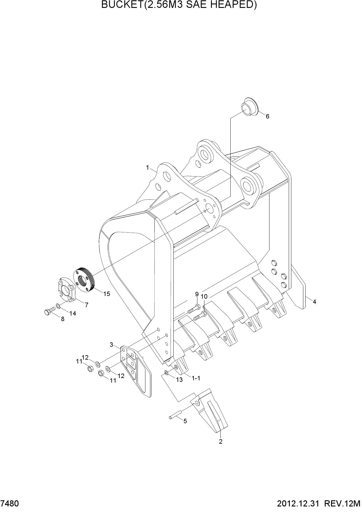 BUCKET(2.56M3 SAE HEAPED)