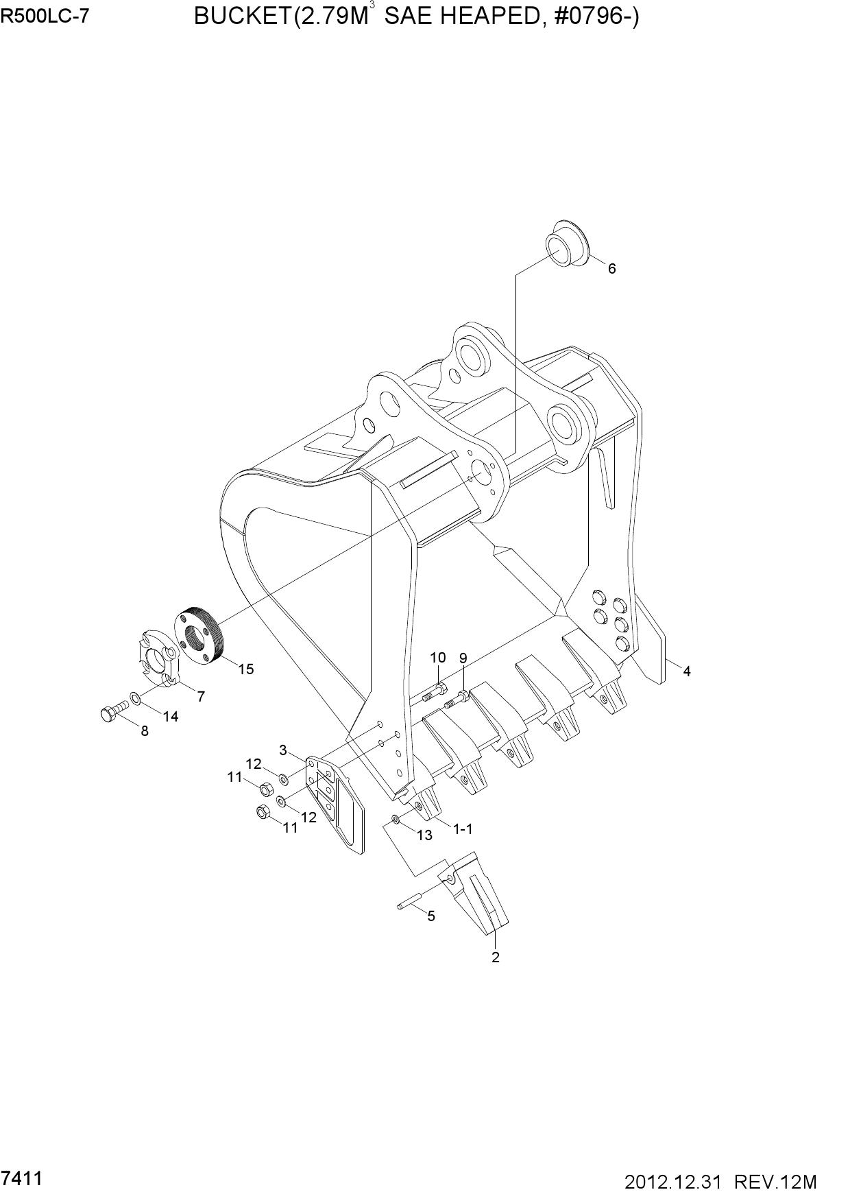 BUCKET(2.79M3 SAE HEAPED, #0796-)