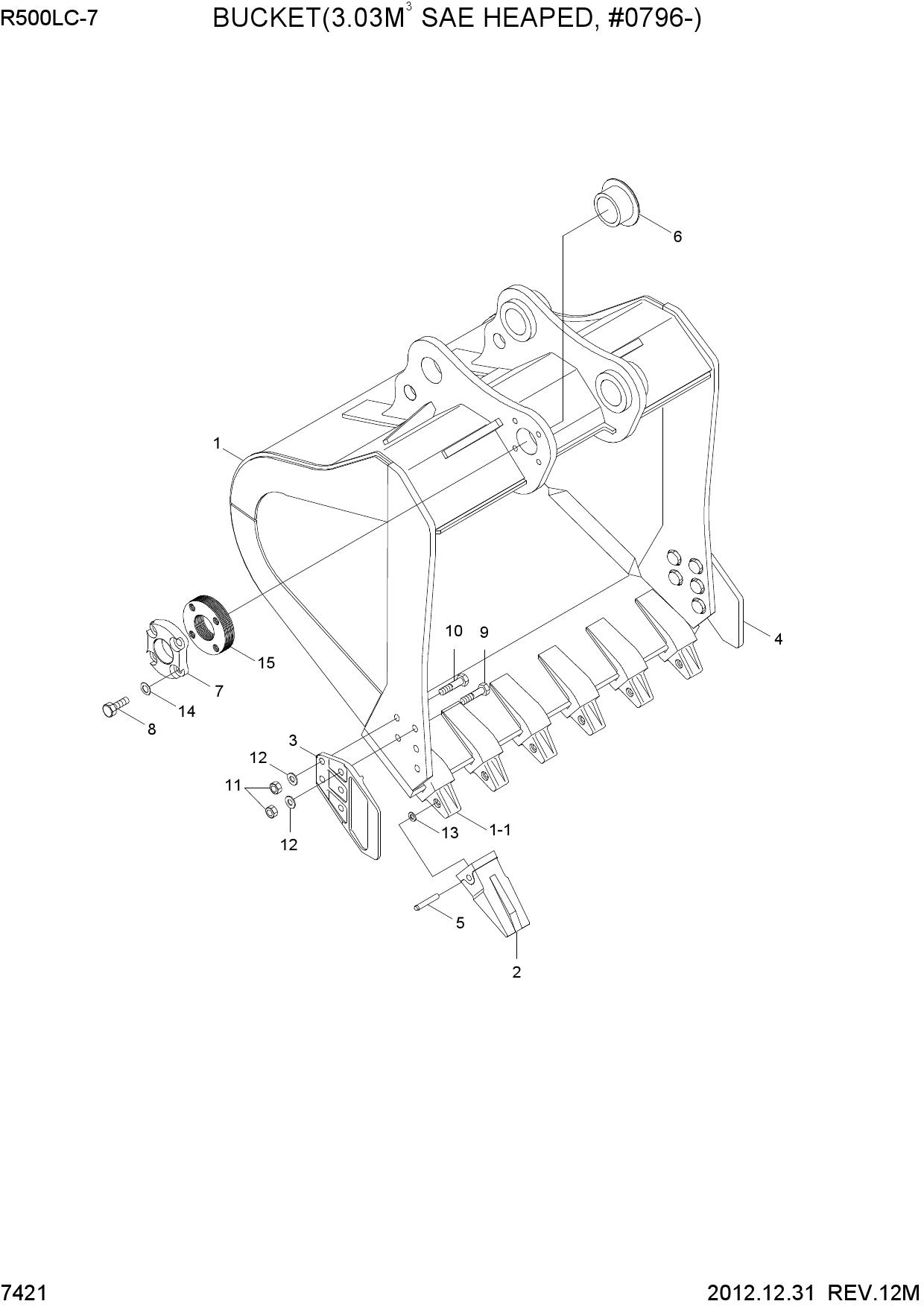 BUCKET(3.03M3 SAE HEAPED, #0796-)