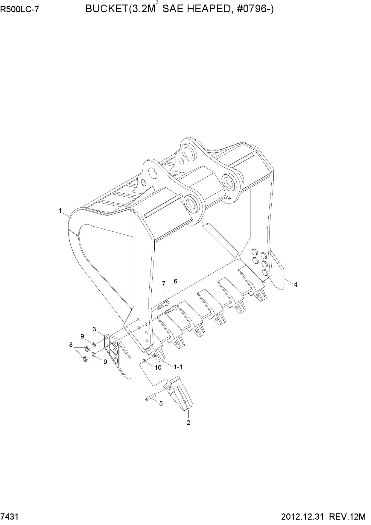 BUCKET(3.20M3 SAE HEAPED, #0796-)
