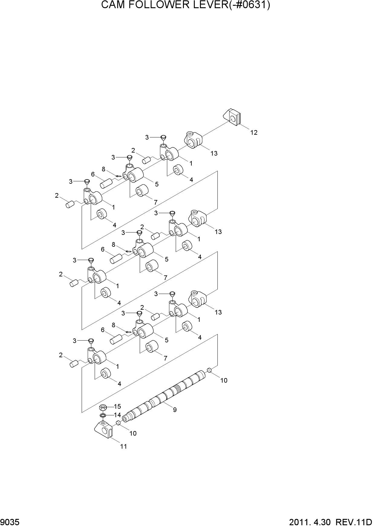 CAM FOLLOWER LEVER(-#0631)
