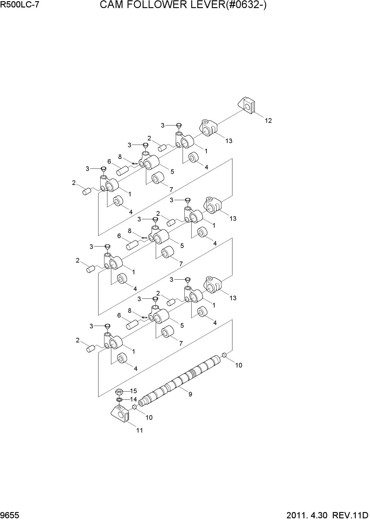 CAM FOLLOWER LEVER(#0632-)