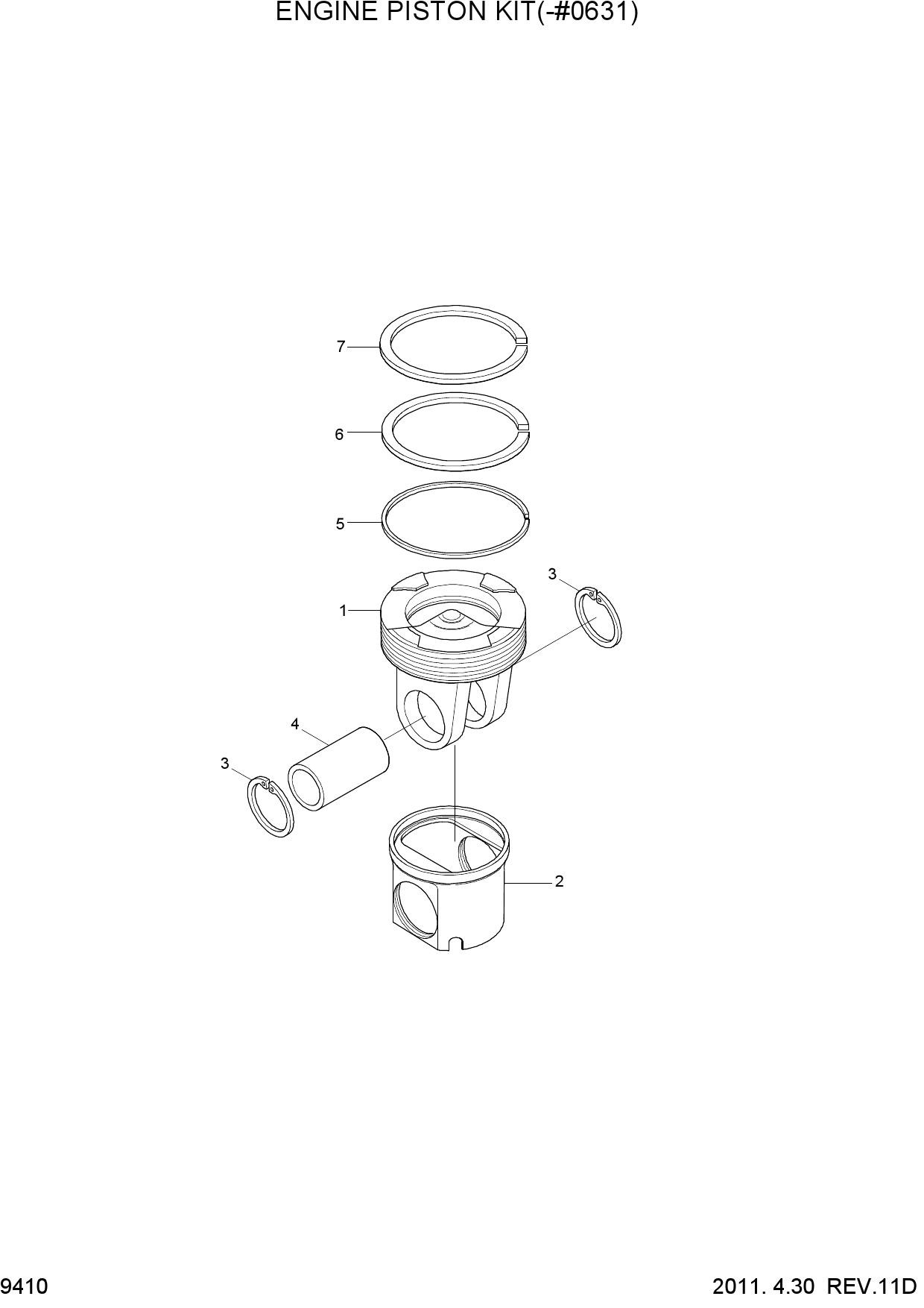 ENGINE PISTON KIT(-#0631)