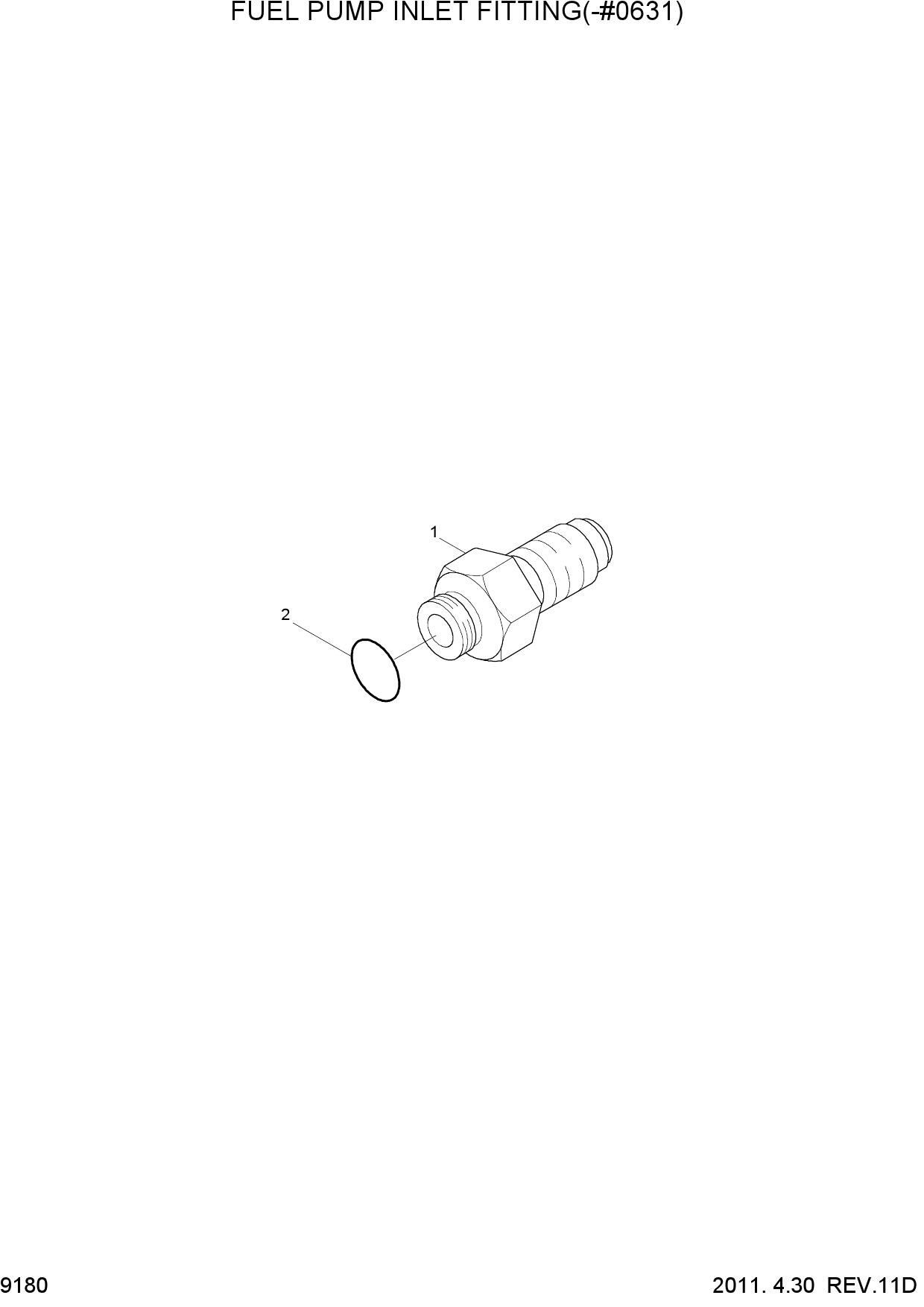 FUEL PUMP INLET FITTING(-#0631)