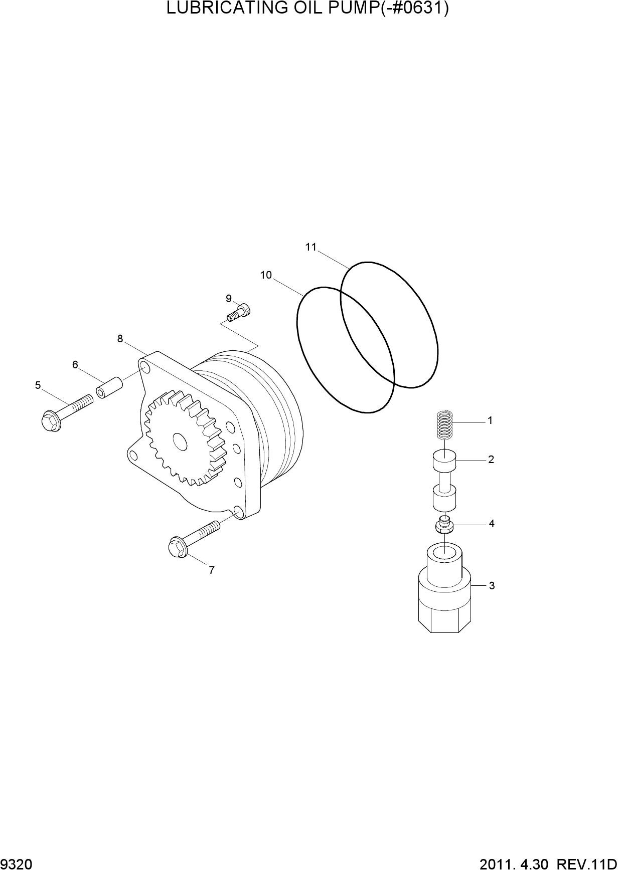 LUBRICATING OIL PUMP(-#0631)