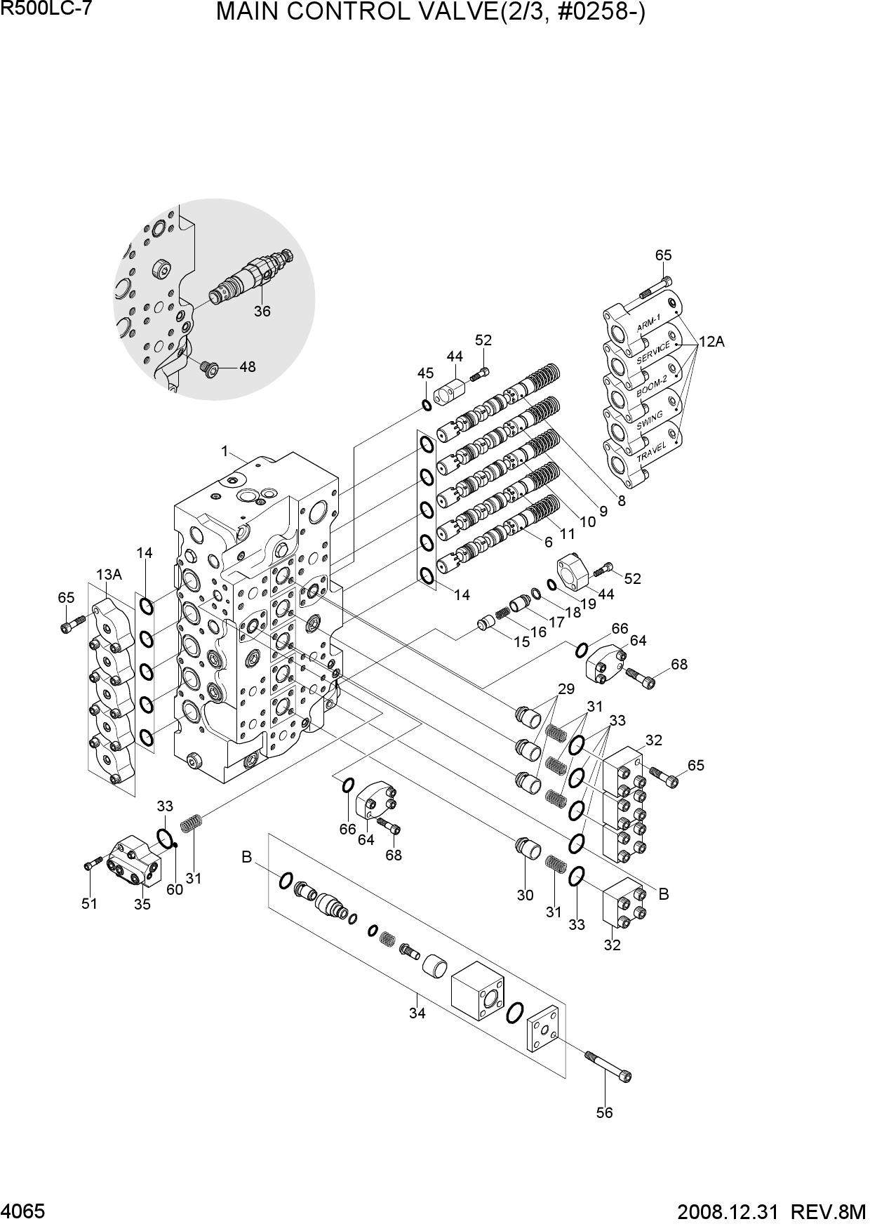 MAIN CONTROL VALVE(2/3, JEIL, #0258-)