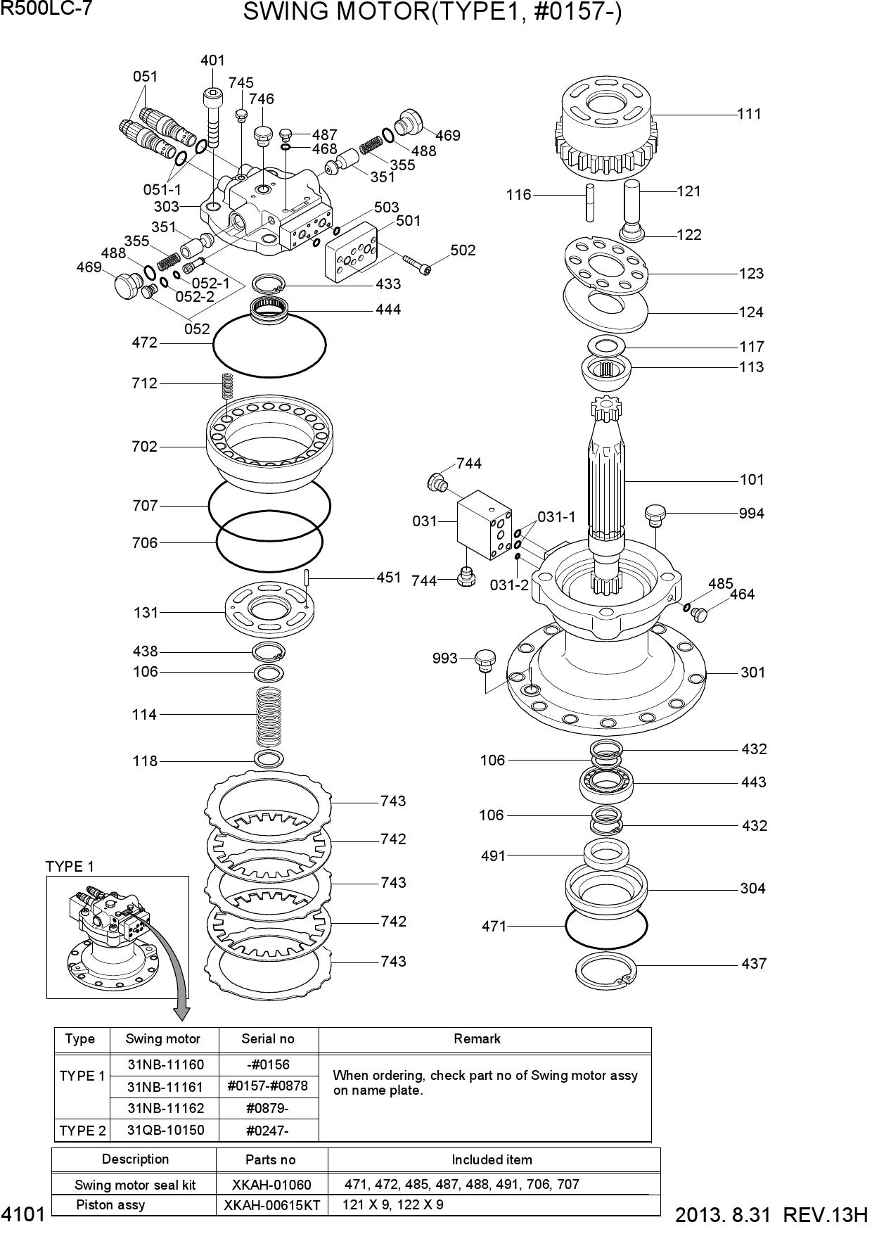 SWING MOTOR(TYPE1, #0157-)