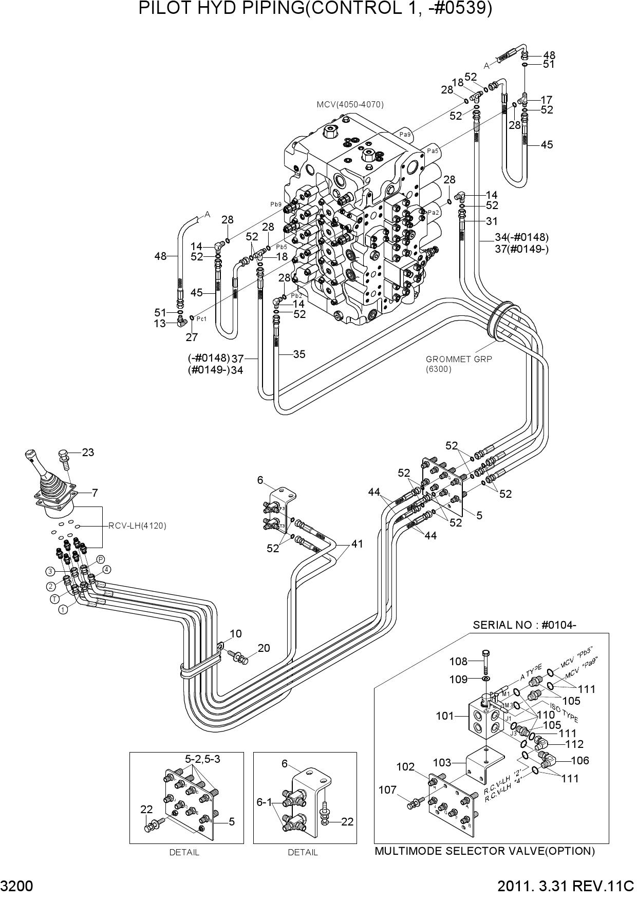PILOT HYD PIPING(CONTROL 1, -#0539)